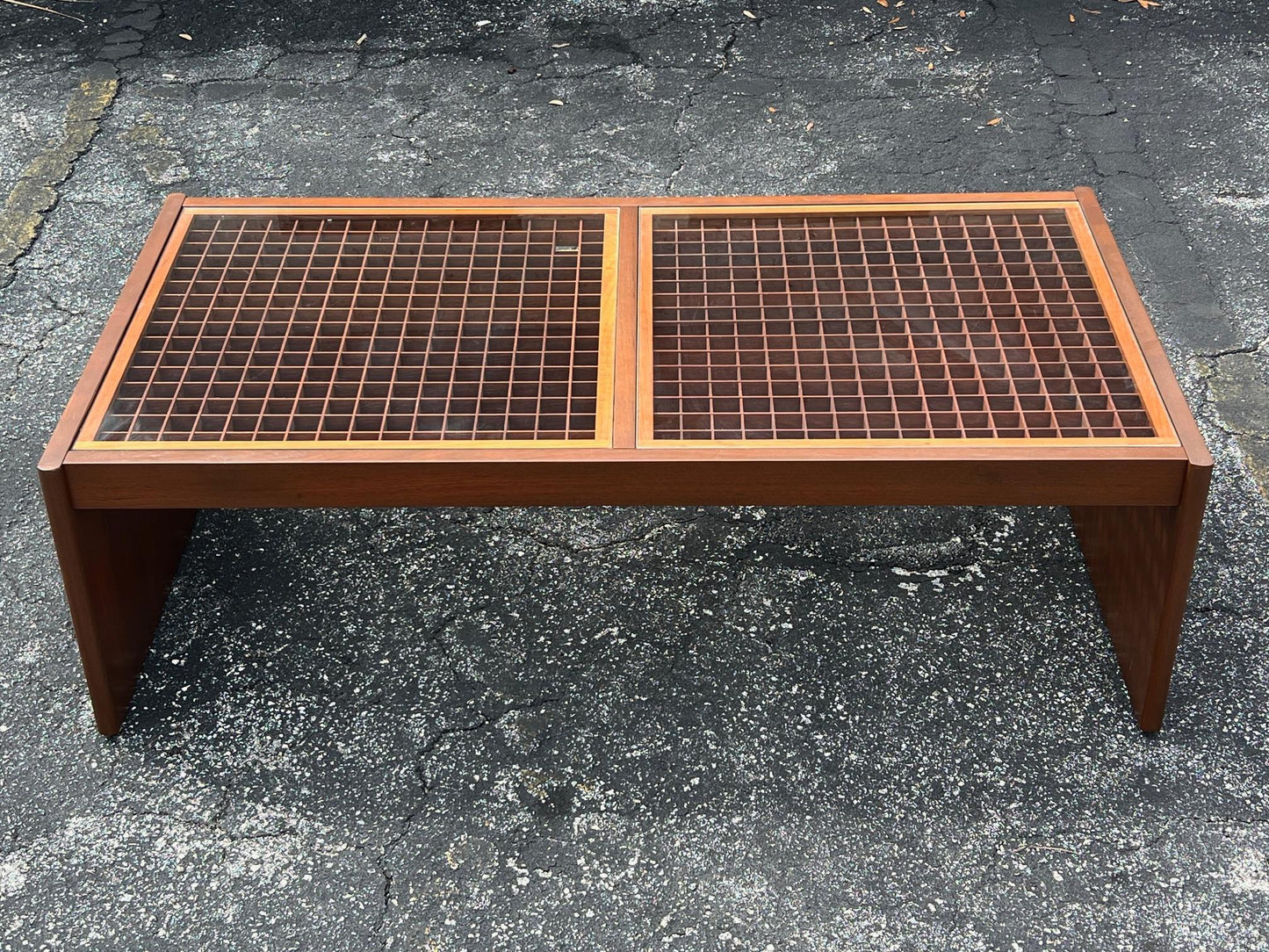 Frisman Vintage Danish Teak And Glass Coffee Table By Komfort Ca' 1960's