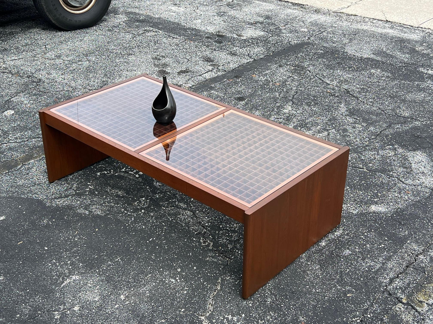 Frisman Vintage Danish Teak And Glass Coffee Table By Komfort Ca' 1960's