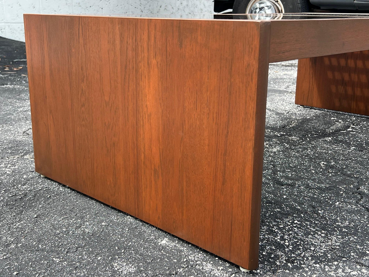 Frisman Vintage Danish Teak And Glass Coffee Table By Komfort Ca' 1960's