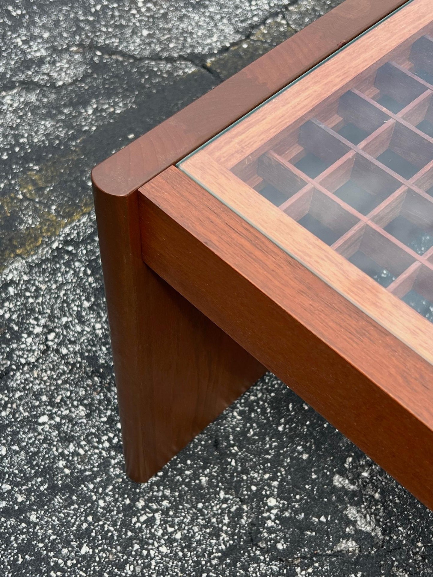 Frisman Vintage Danish Teak And Glass Coffee Table By Komfort Ca' 1960's