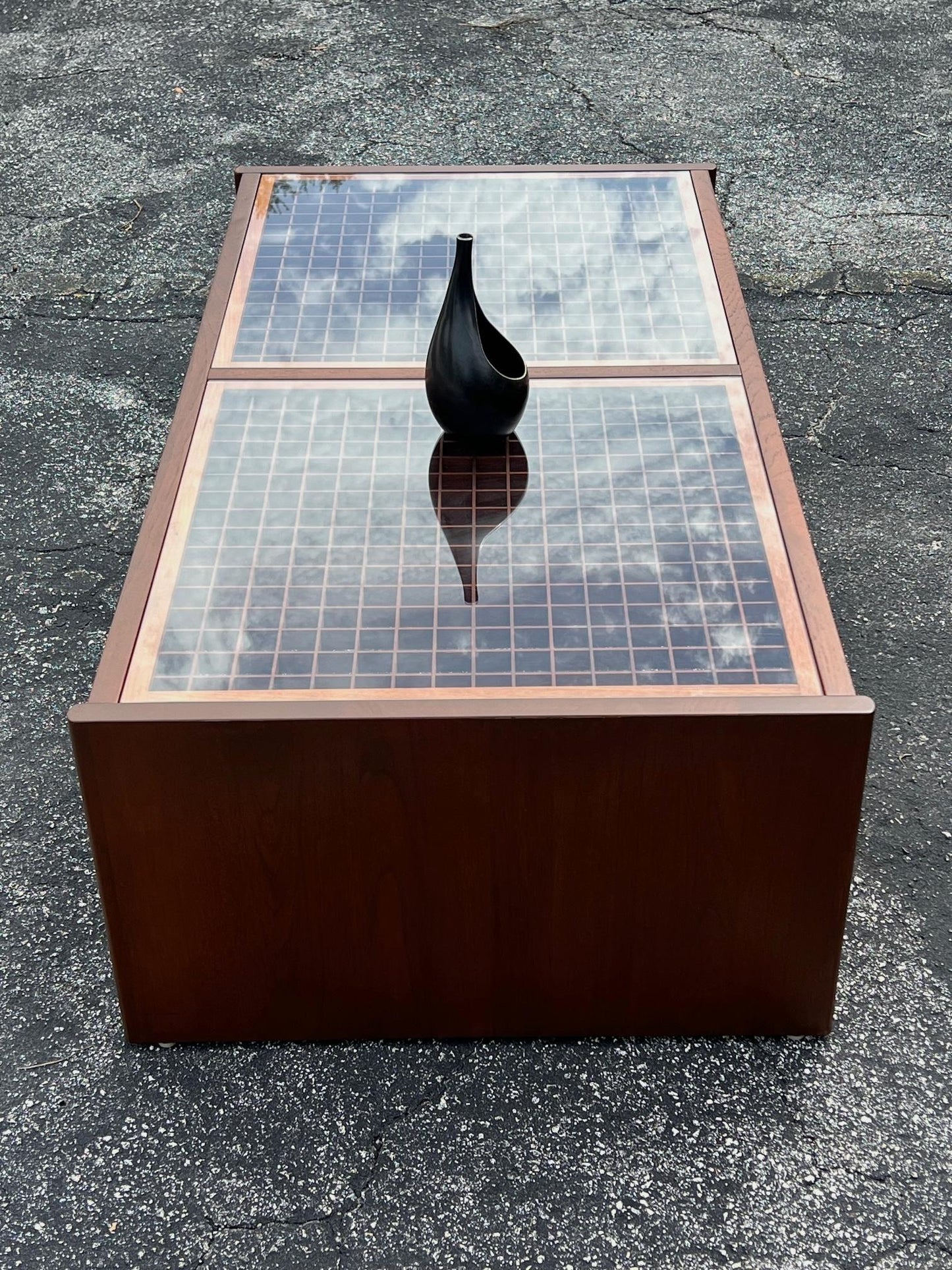Frisman Vintage Danish Teak And Glass Coffee Table By Komfort Ca' 1960's