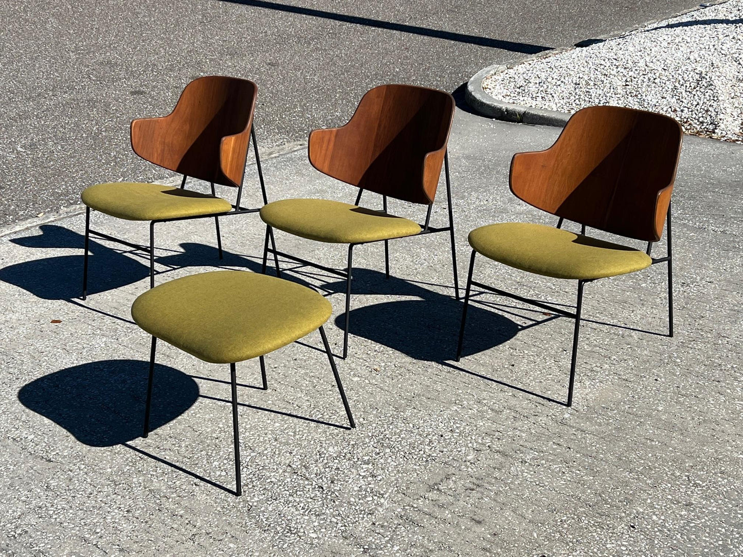 Frisman Vintage A Set of Low Kofod Larsen Penguin Chairs With An Ottoman