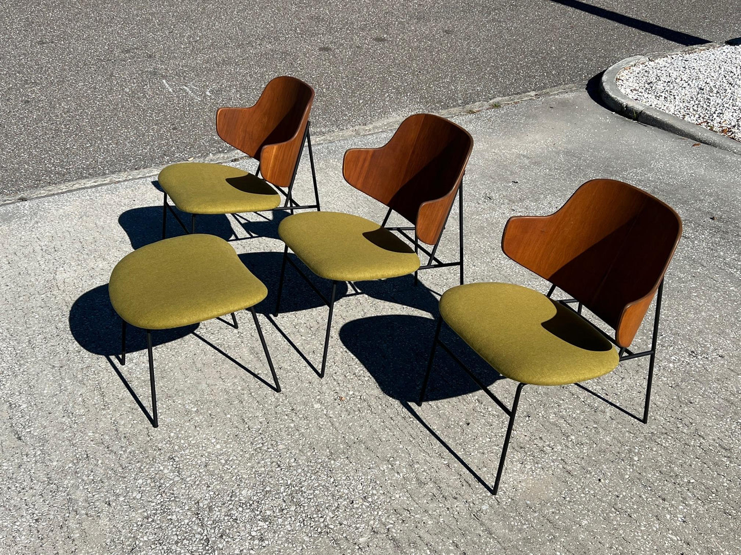 Frisman Vintage A Set of Low Kofod Larsen Penguin Chairs With An Ottoman
