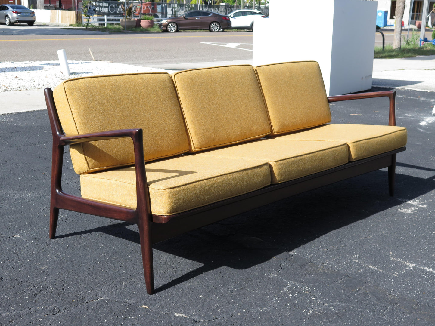 Frisman Vintage Kofod Larsen Three Seat Danish Sofa