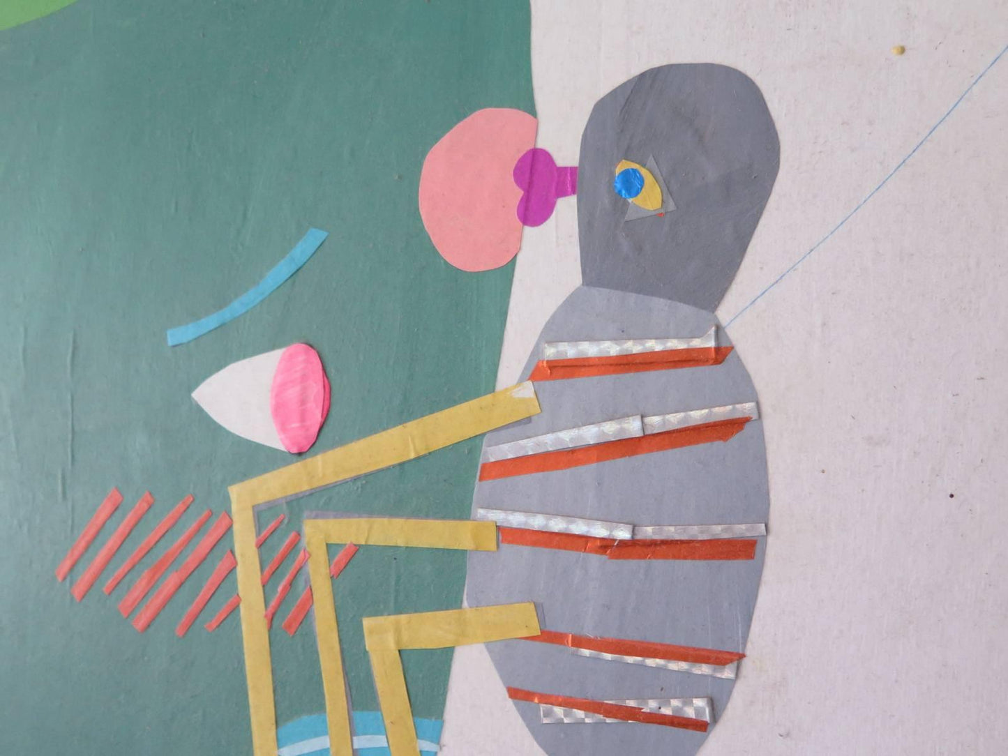 Frisman Vintage Misaki Kawai Collage on Canvas circa 2005 "Spider Kiss"