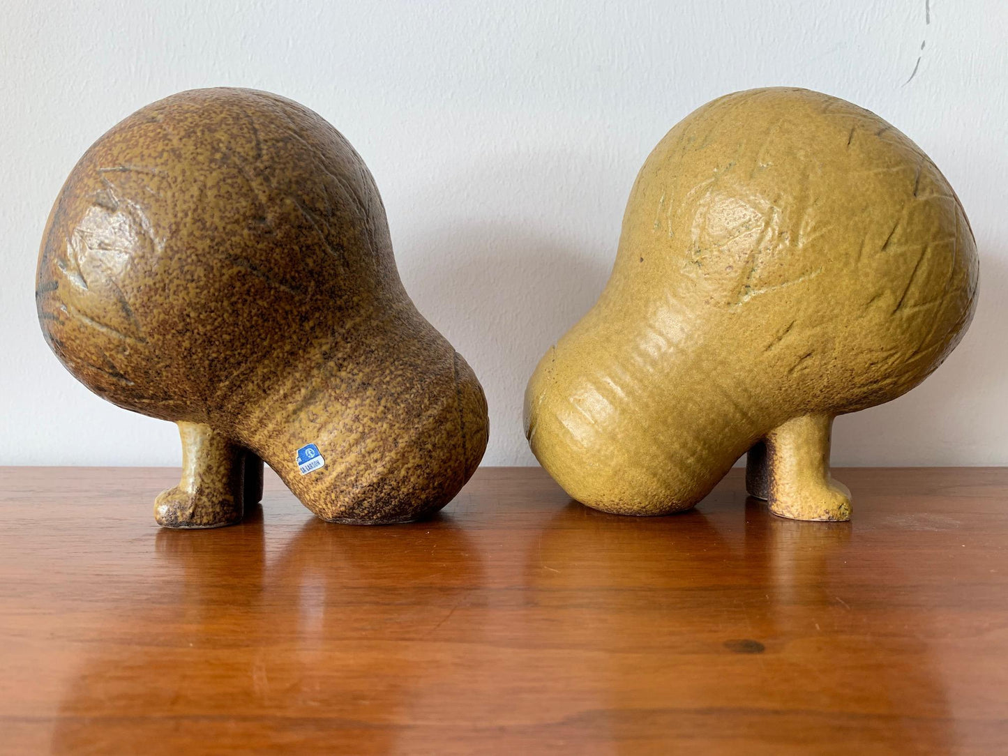 Frisman Vintage Pair of Lisa Larson Lion Sculptures Gustavsberg