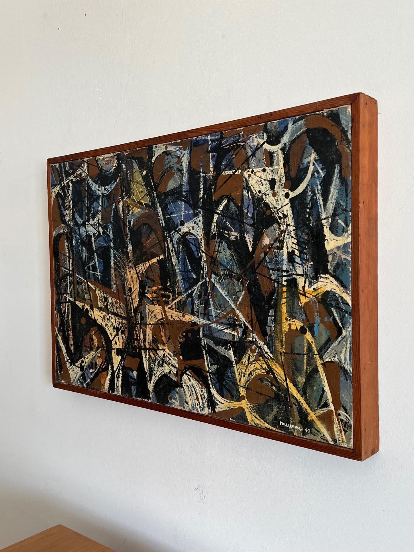 Frisman Vintage Leonard Maurer Painting, 1949