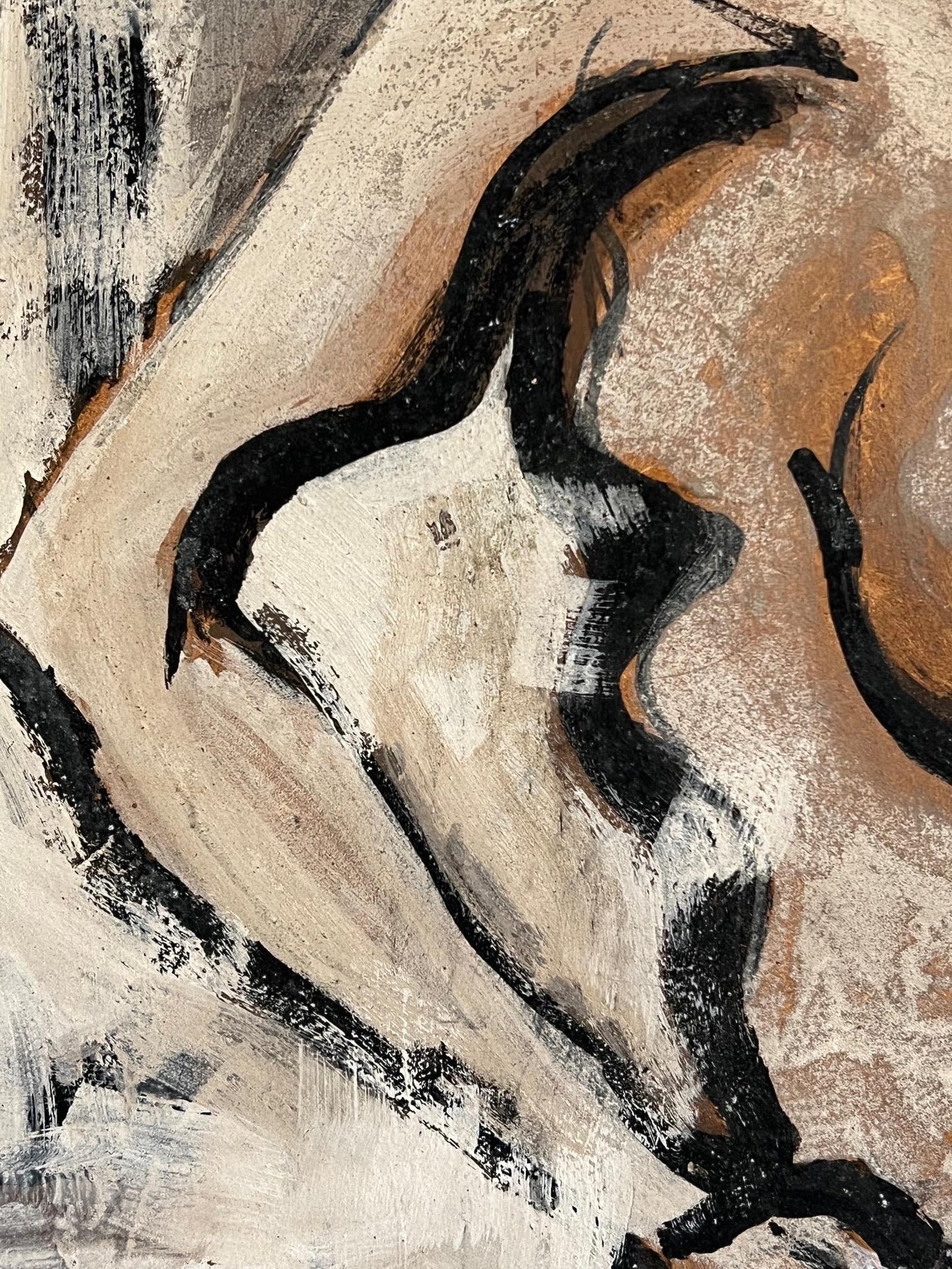 Frisman Vintage Leonard Maurer Tempera Painting of Woman, 1955