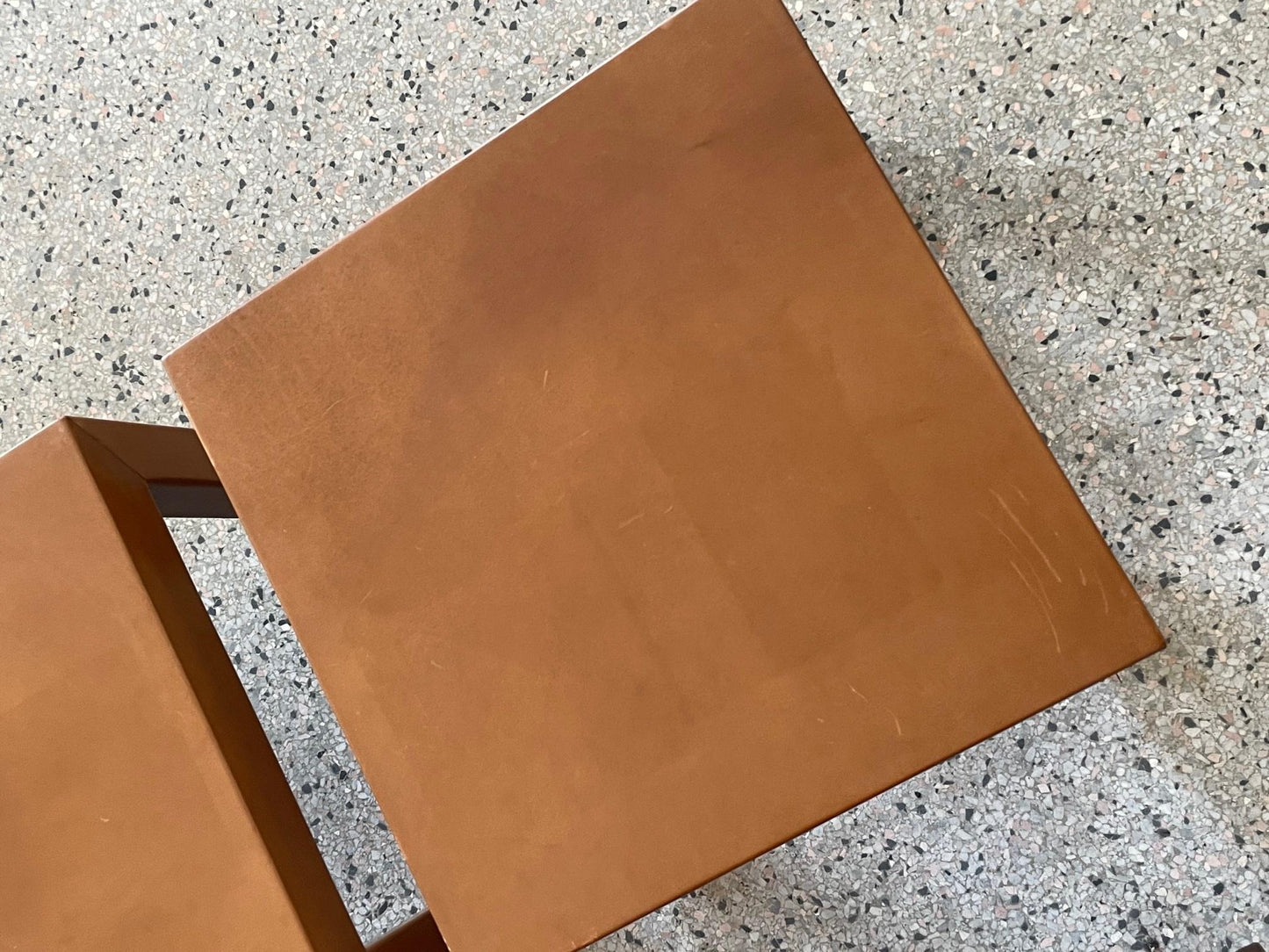 Frisman Vintage Pair of Parsons Leather Pedestal Tables