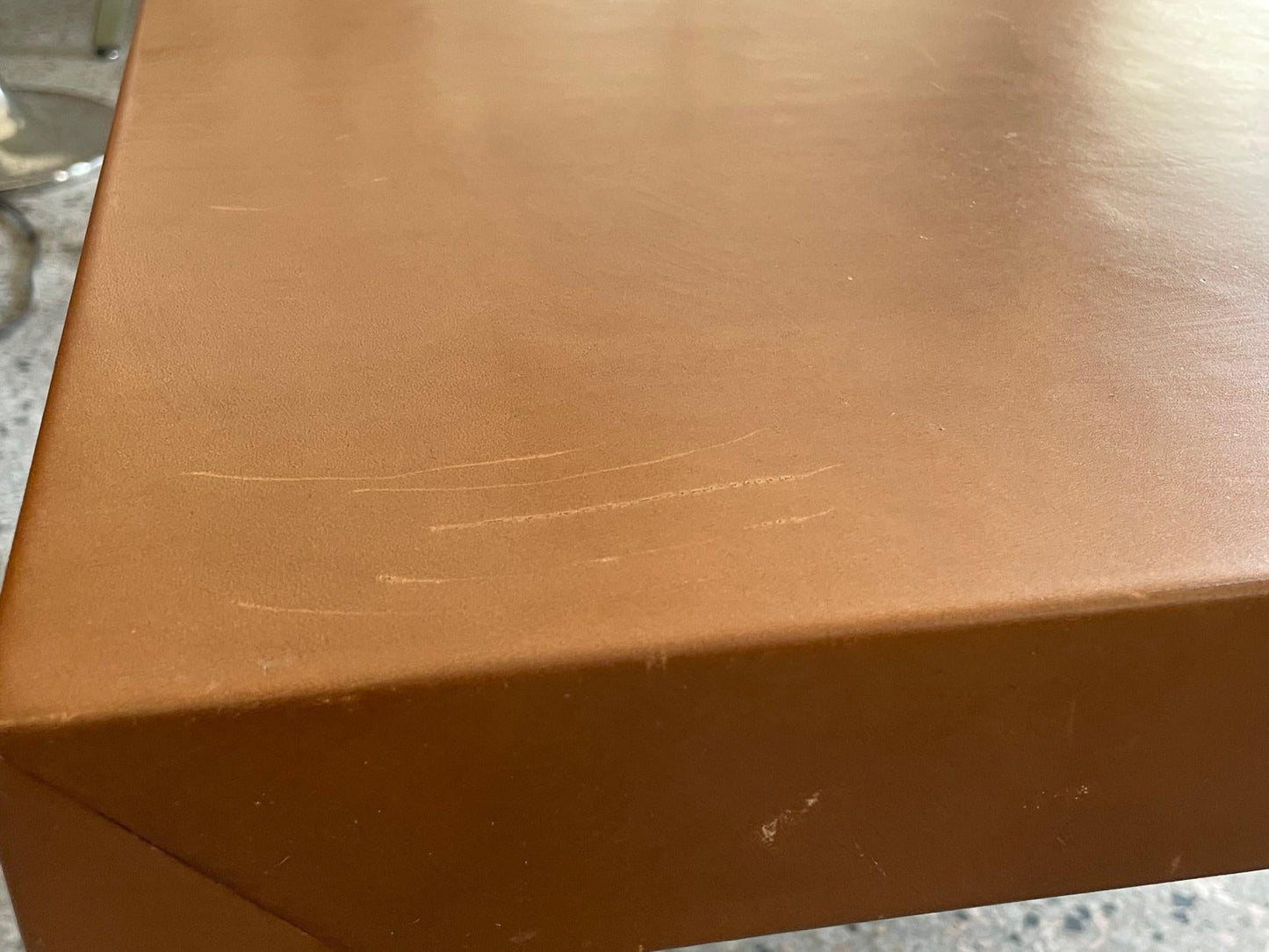 Frisman Vintage Pair of Parsons Leather Pedestal Tables