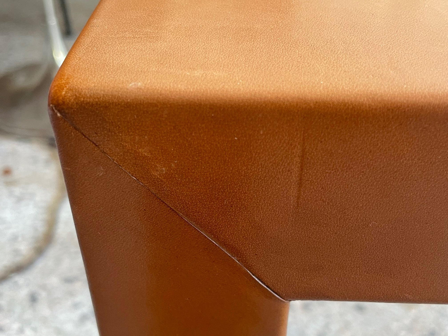Frisman Vintage Pair of Parsons Leather Pedestal Tables
