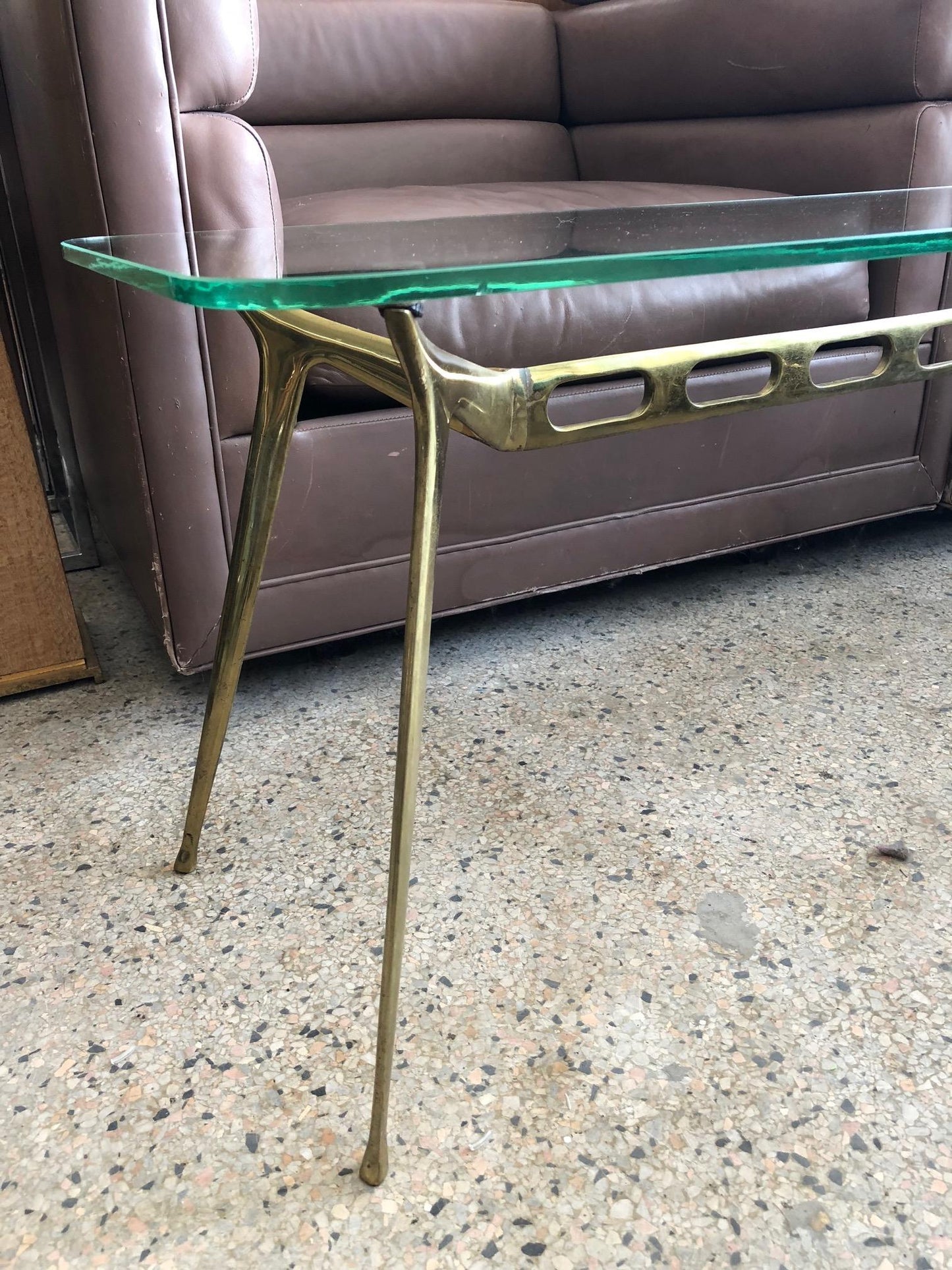 Frisman Vintage Cesare Lacca Sculpted Brass Coffee Table