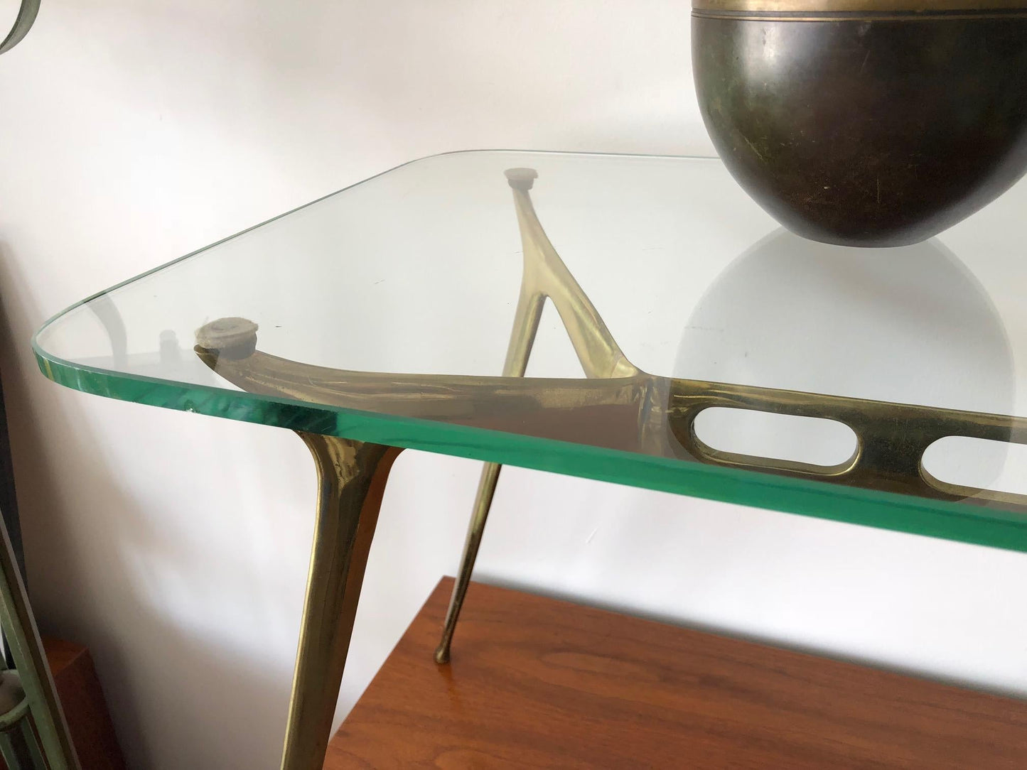 Frisman Vintage Cesare Lacca Sculpted Brass Coffee Table