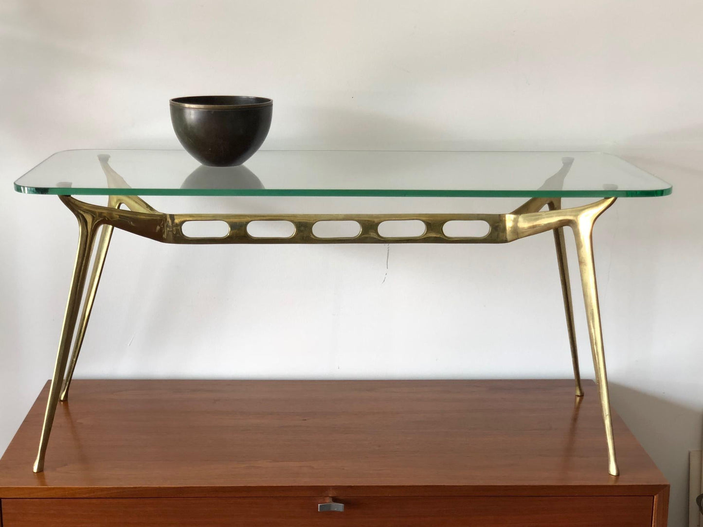 Frisman Vintage Cesare Lacca Sculpted Brass Coffee Table