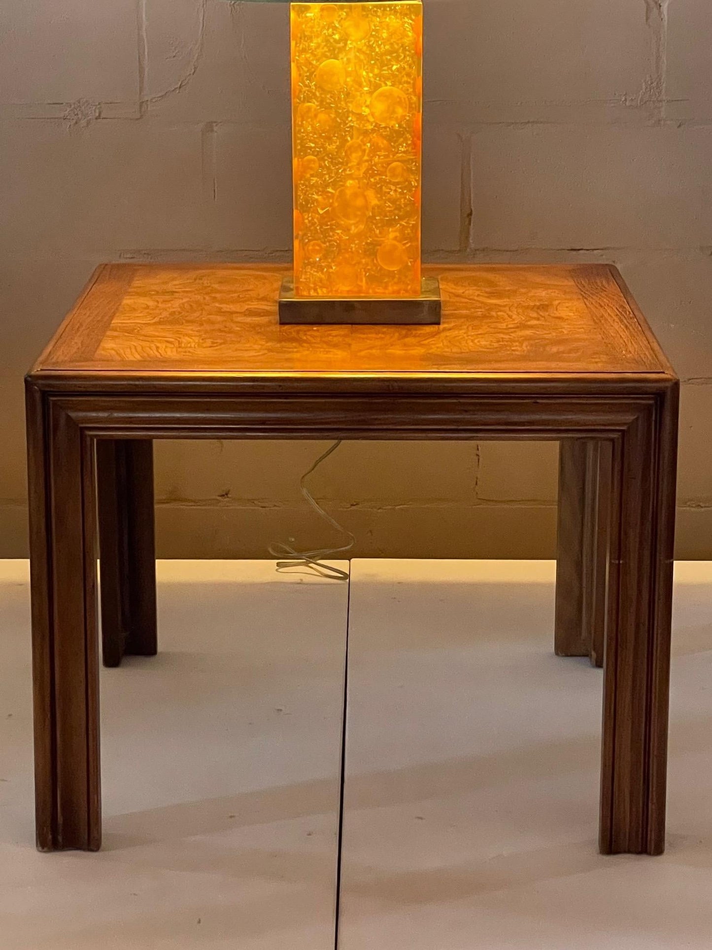 Frisman Vintage Unusual Burl Lamp Table by Lane