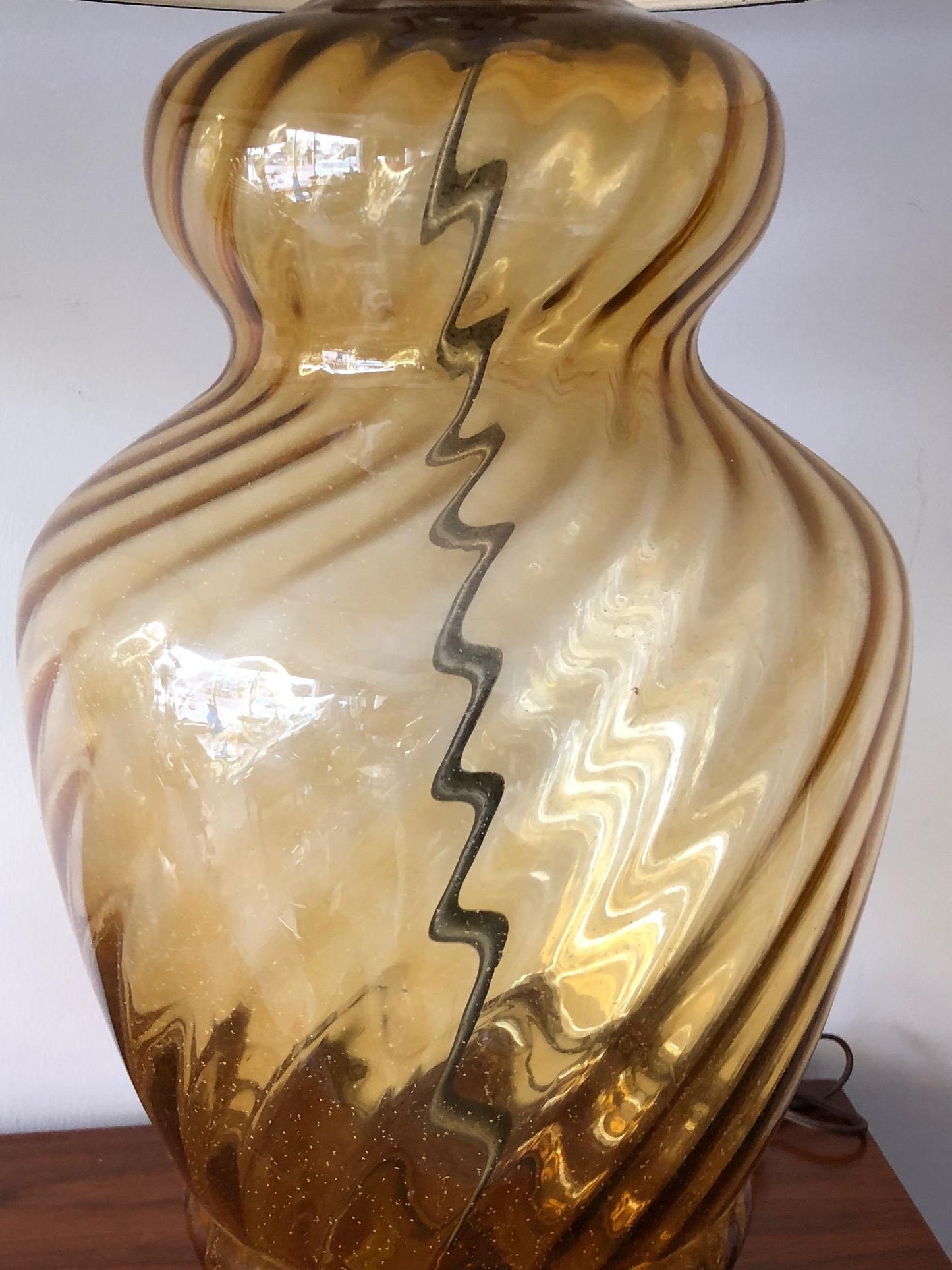 Frisman Vintage Pair of Large-Scale Glass Lamps Italy, 1950s