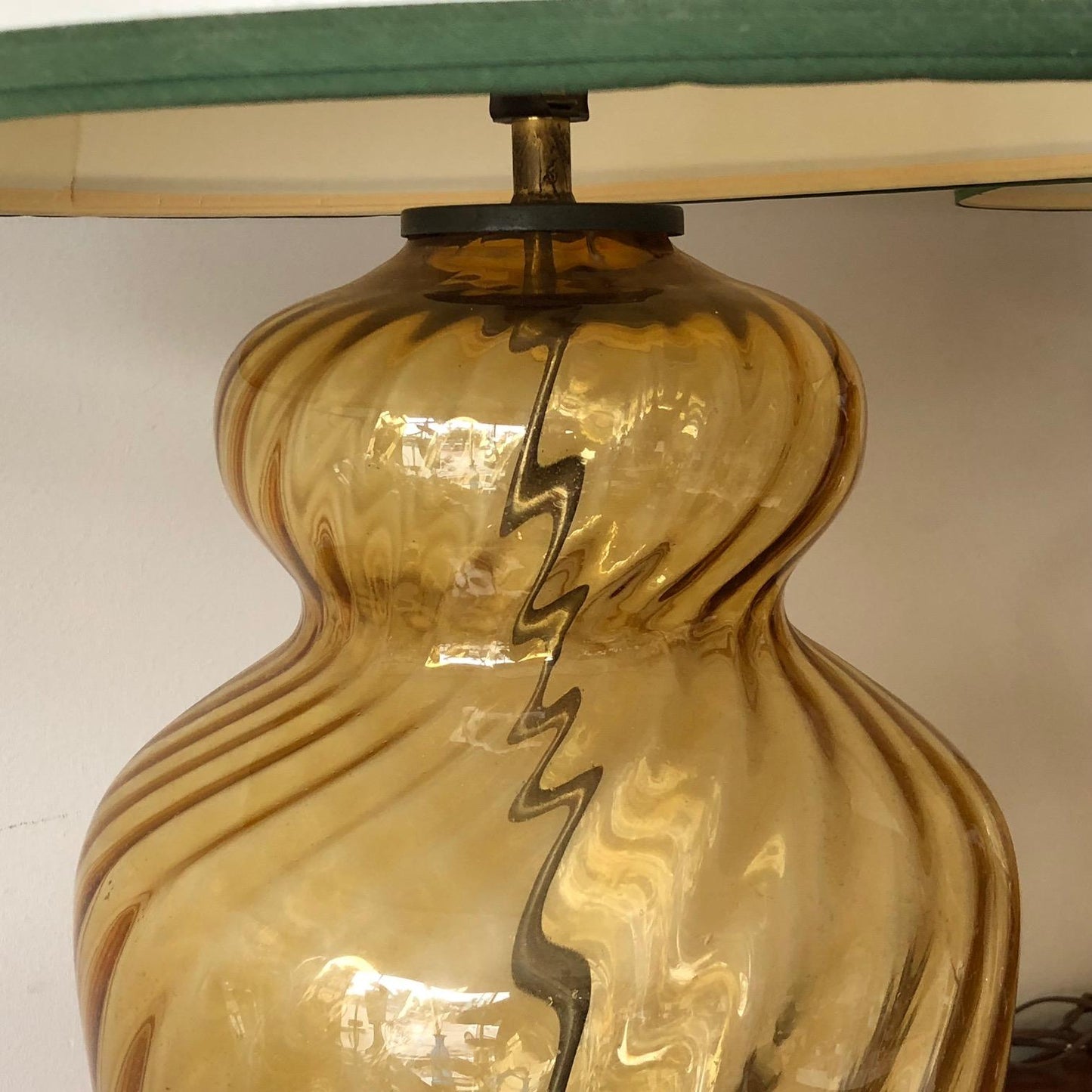 Frisman Vintage Pair of Large-Scale Glass Lamps Italy, 1950s