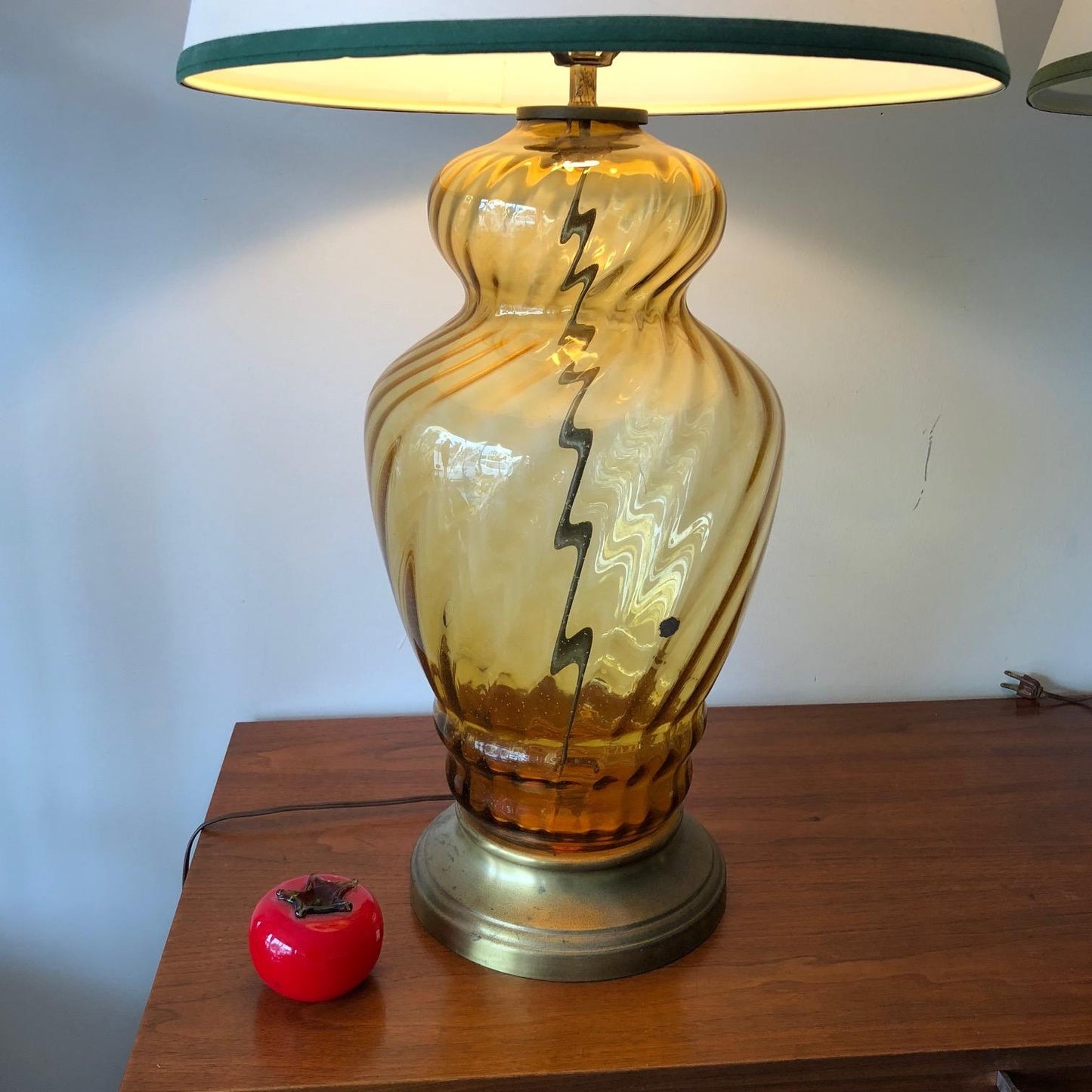 Frisman Vintage Pair of Large-Scale Glass Lamps Italy, 1950s