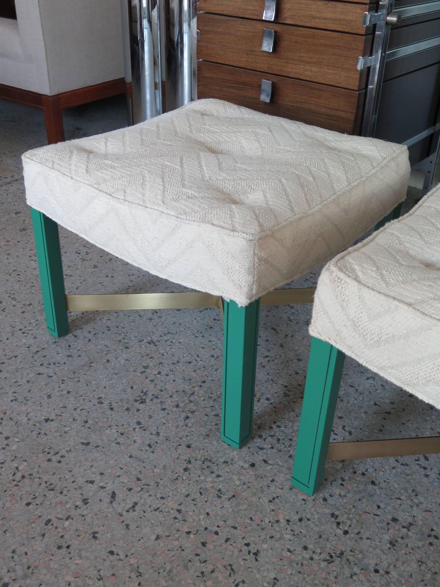 Frisman Vintage Pair of Paul Laszlo Ottomans