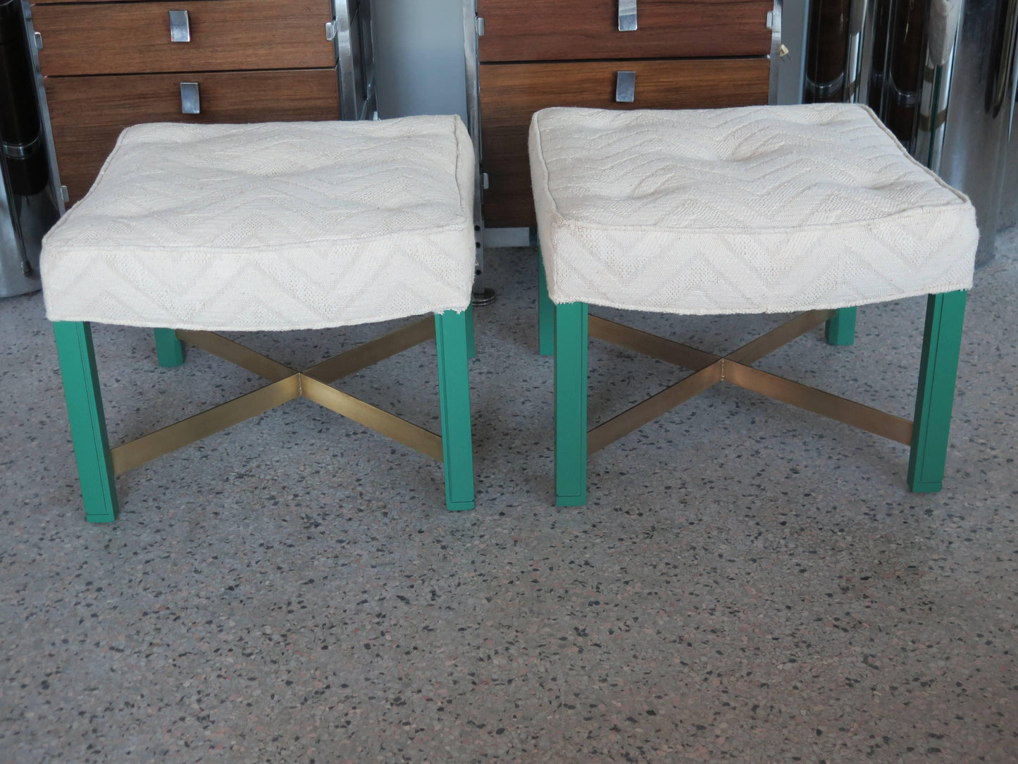 Frisman Vintage Pair of Paul Laszlo Ottomans