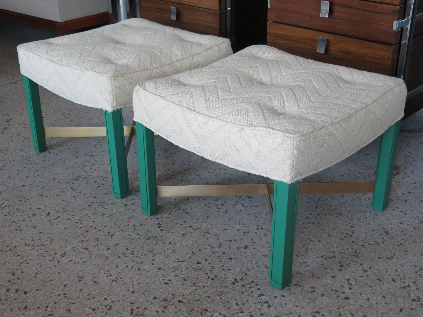 Frisman Vintage Pair of Paul Laszlo Ottomans