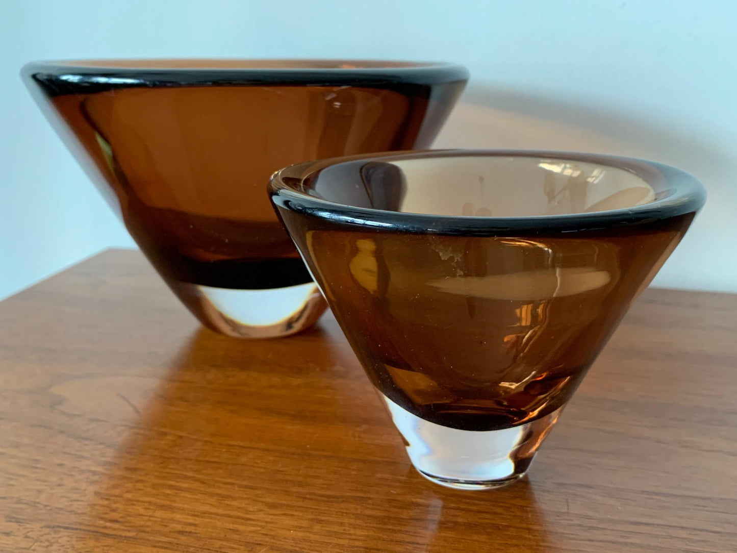 Frisman Vintage Two Unusual Vicke Lindstrand for Kosta Boda Glass Vessels