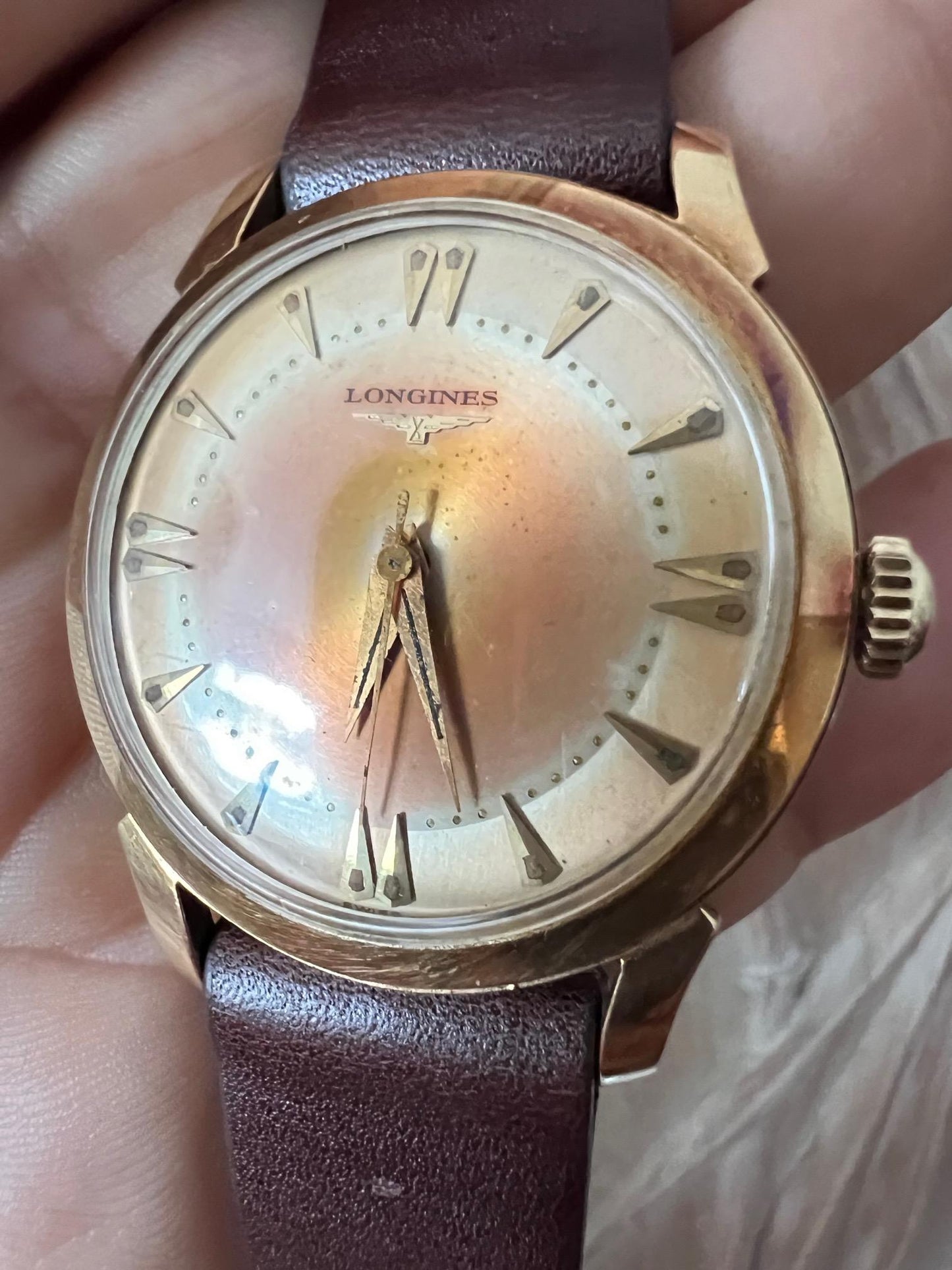 Frisman Vintage Longines 14k Gold Watch Tropical Patina Ca' 1953