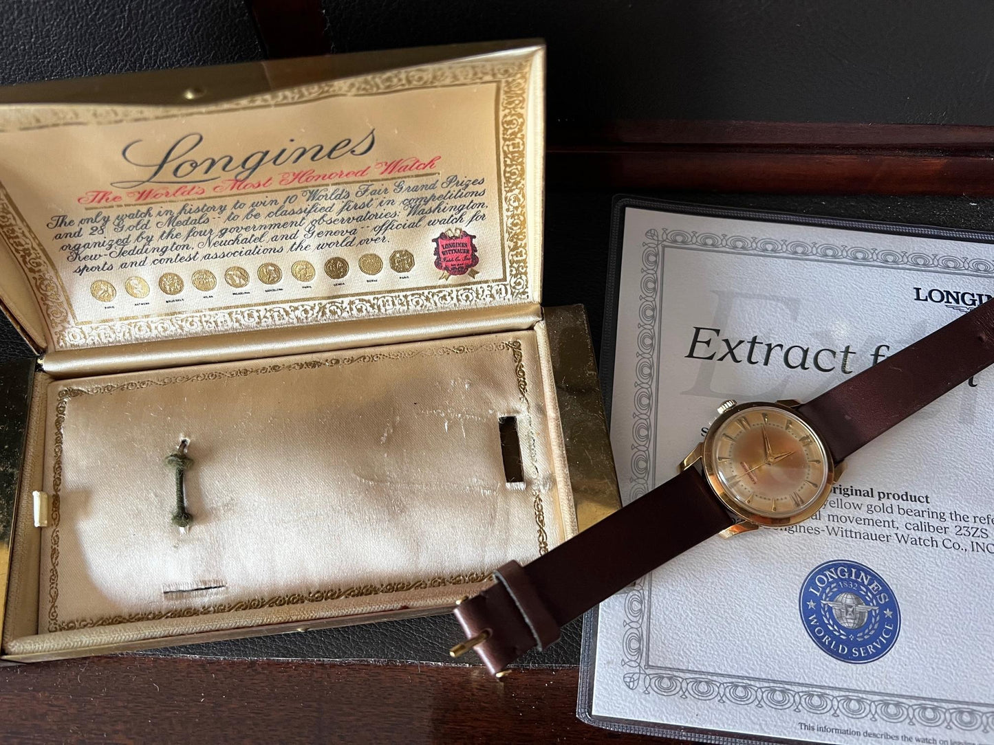 Frisman Vintage Longines 14k Gold Watch Tropical Patina Ca' 1953