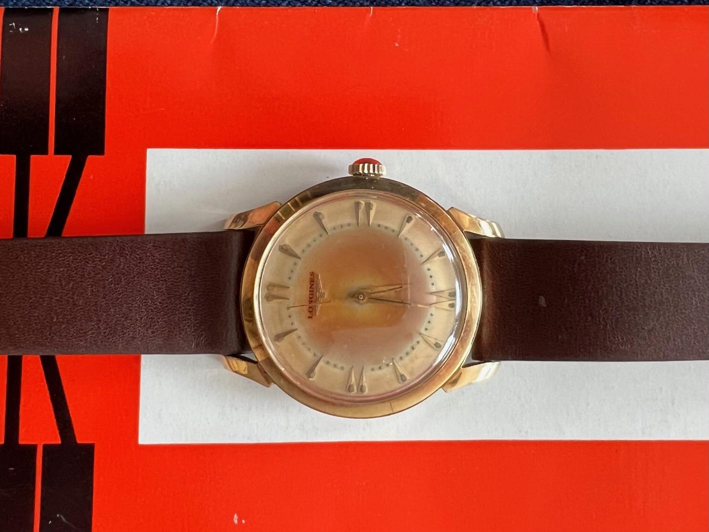 Frisman Vintage Longines 14k Gold Watch Tropical Patina Ca' 1953