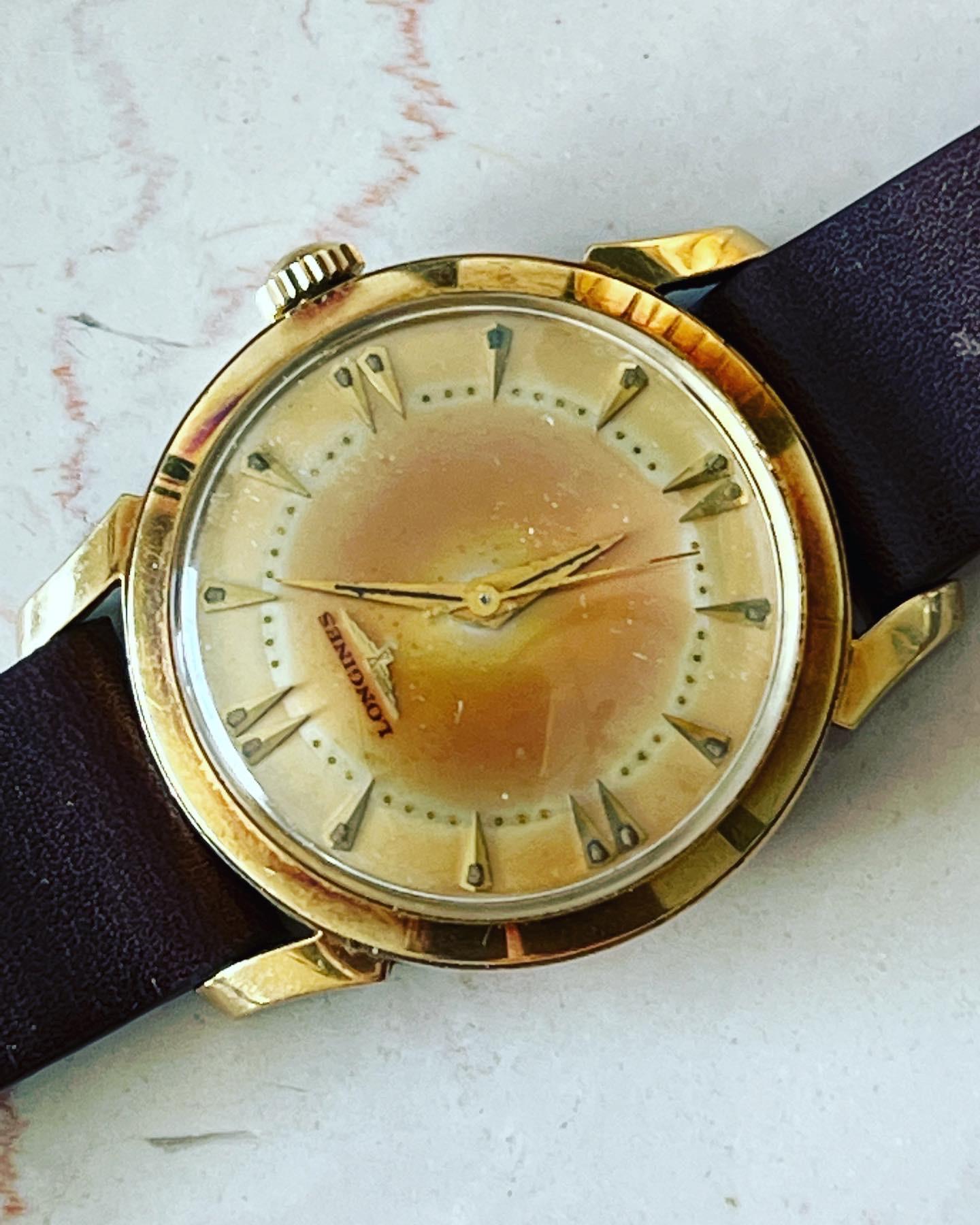 Frisman Vintage Longines 14k Gold Watch Tropical Patina Ca' 1953