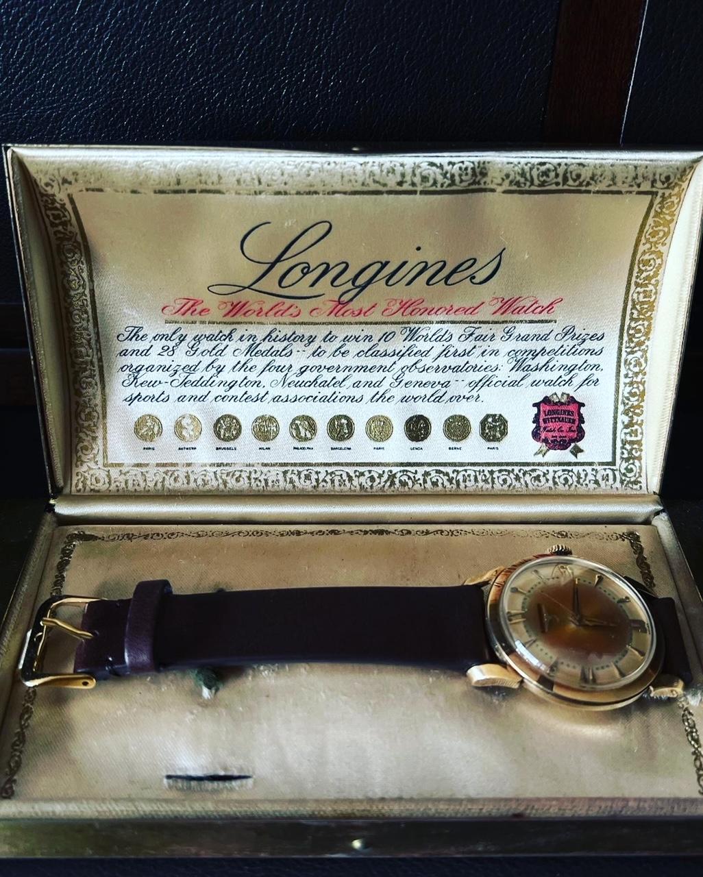 Frisman Vintage Longines 14k Gold Watch Tropical Patina Ca' 1953