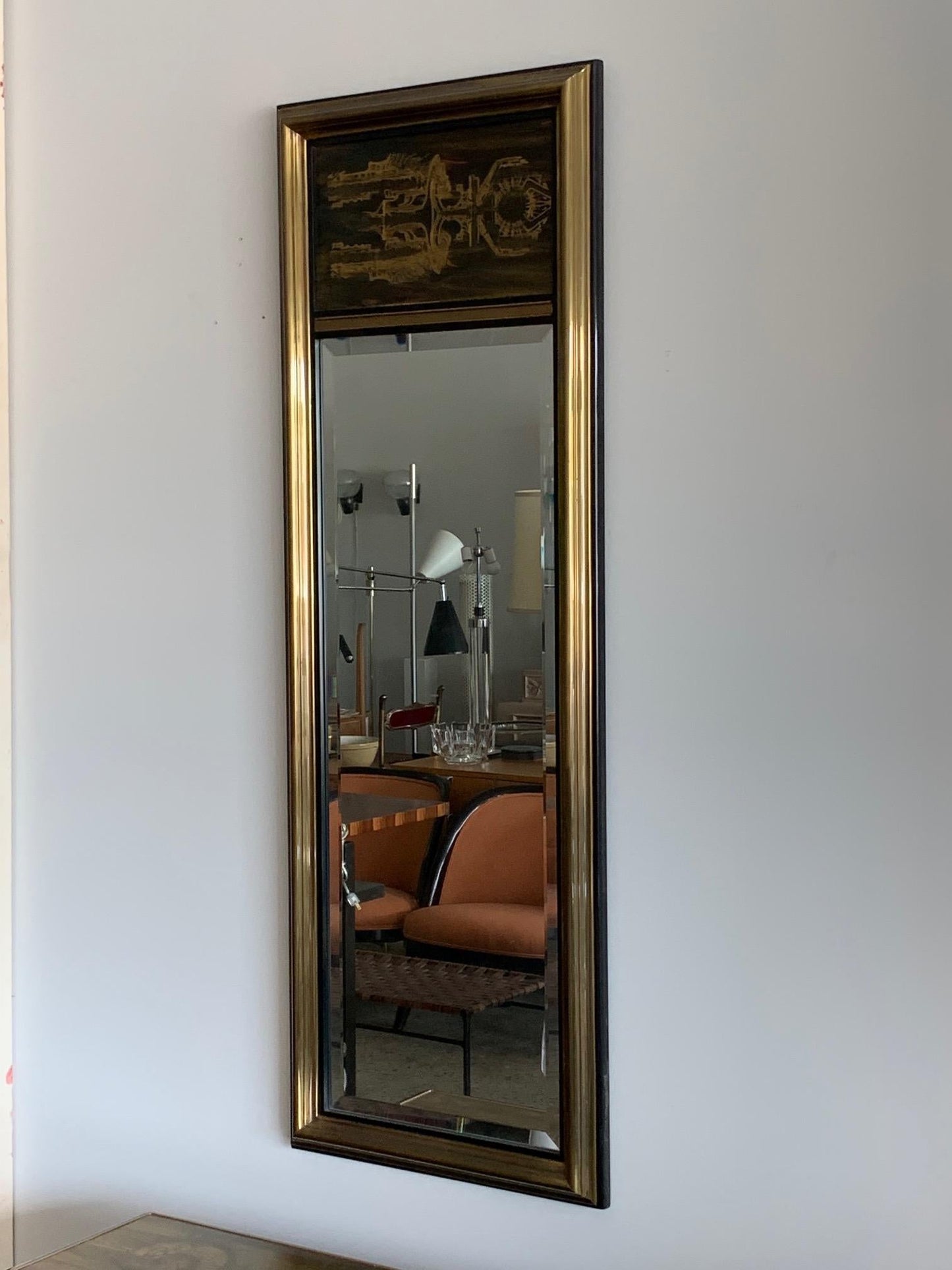 Frisman Vintage Mastercraft Chest and Matching Mirror by Berhardt Rohne