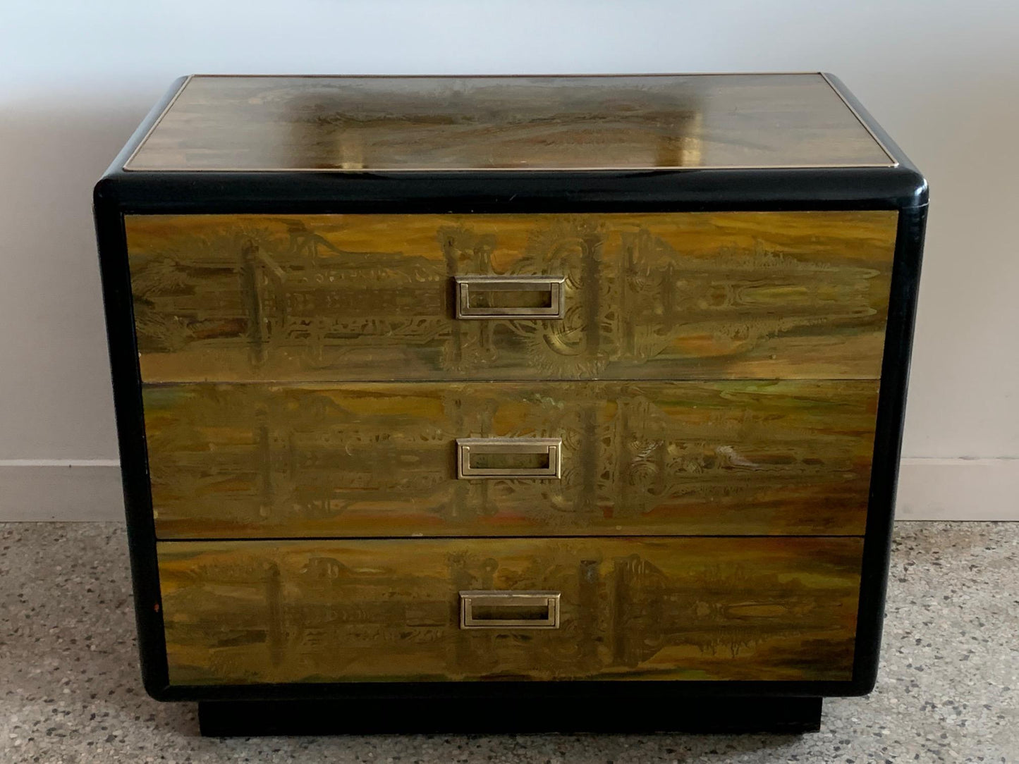 Frisman Vintage Mastercraft Chest and Matching Mirror by Berhardt Rohne