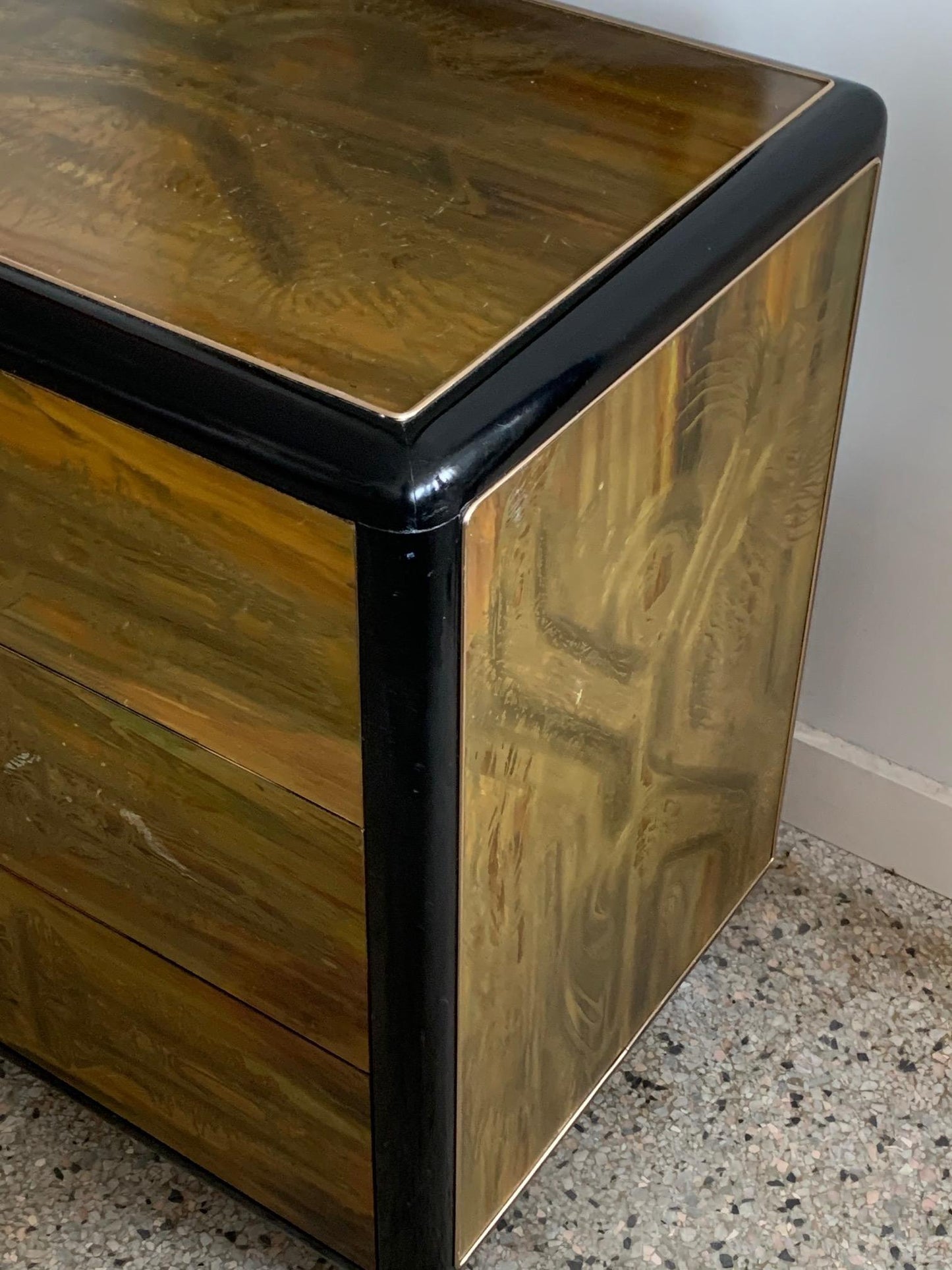 Frisman Vintage Mastercraft Chest and Matching Mirror by Berhardt Rohne