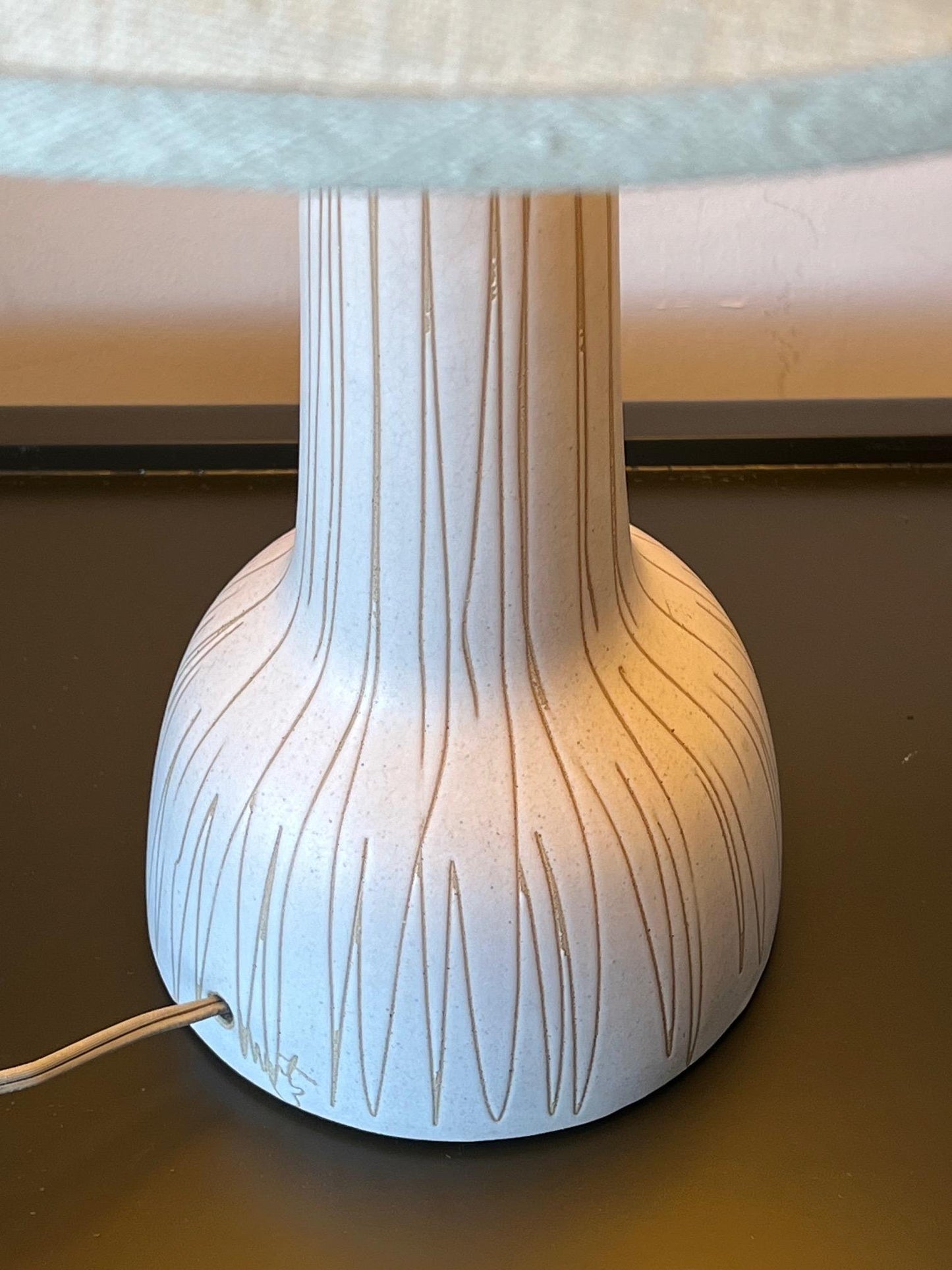 Frisman Vintage A Gordon Martz Table Lamp With Sgrafitto Decoration ca' 1960's