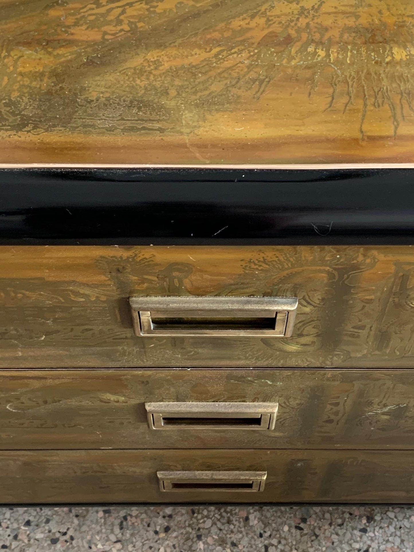 Frisman Vintage Mastercraft Chest and Matching Mirror by Berhardt Rohne