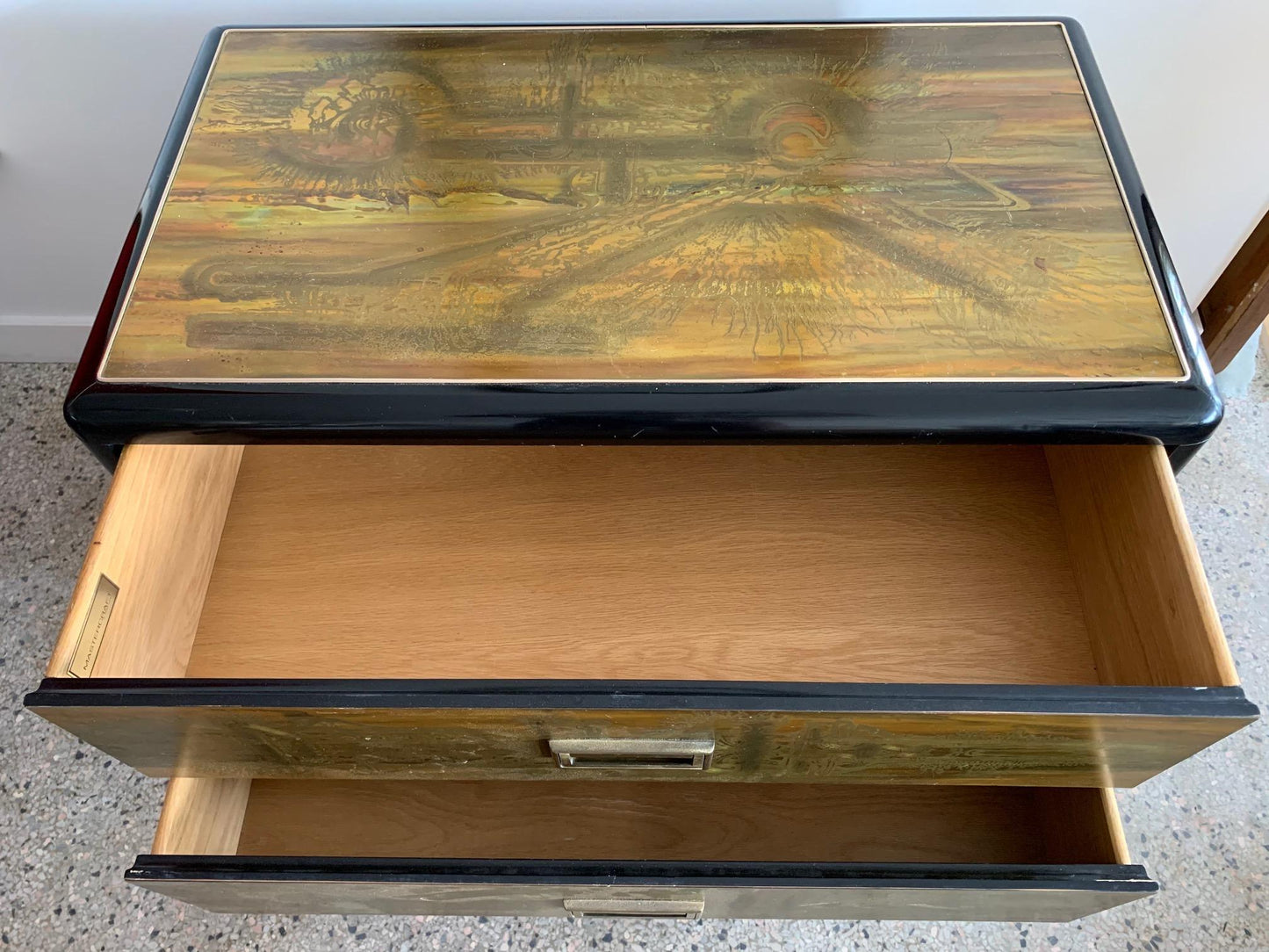 Frisman Vintage Mastercraft Chest and Matching Mirror by Berhardt Rohne