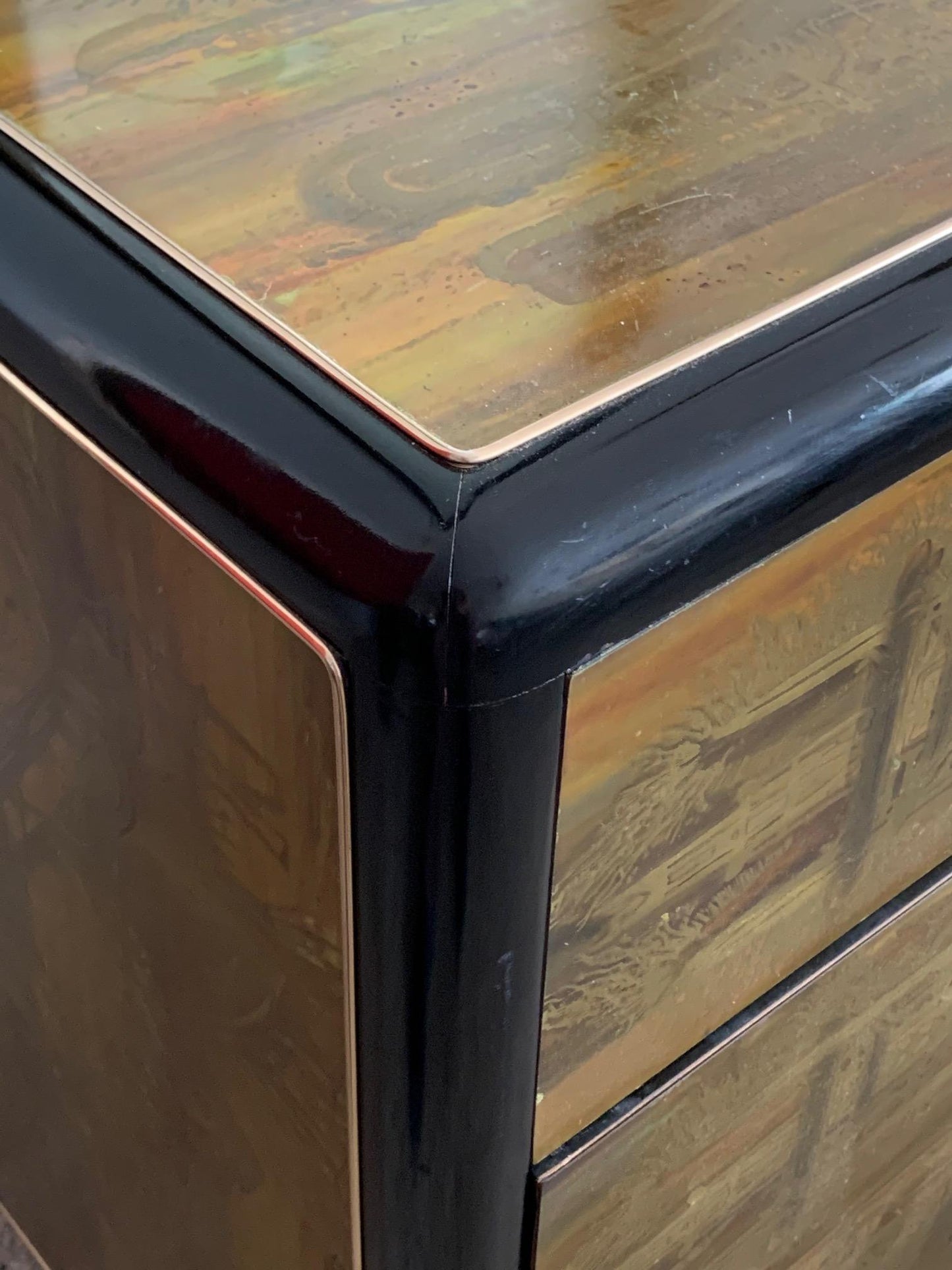 Frisman Vintage Mastercraft Chest and Matching Mirror by Berhardt Rohne