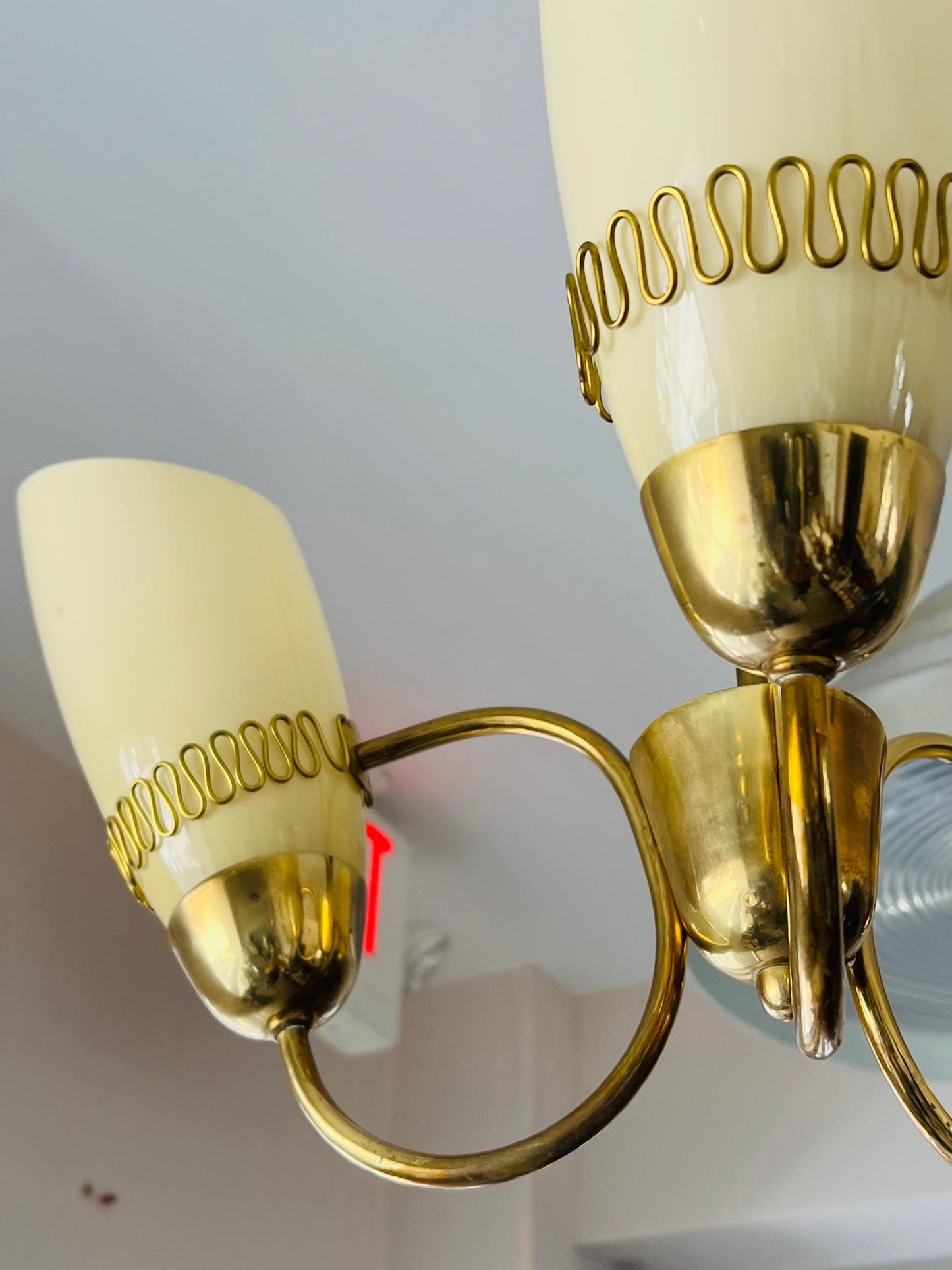 Frisman Vintage Mauri Almari Brass Chandelier For Idman Finland