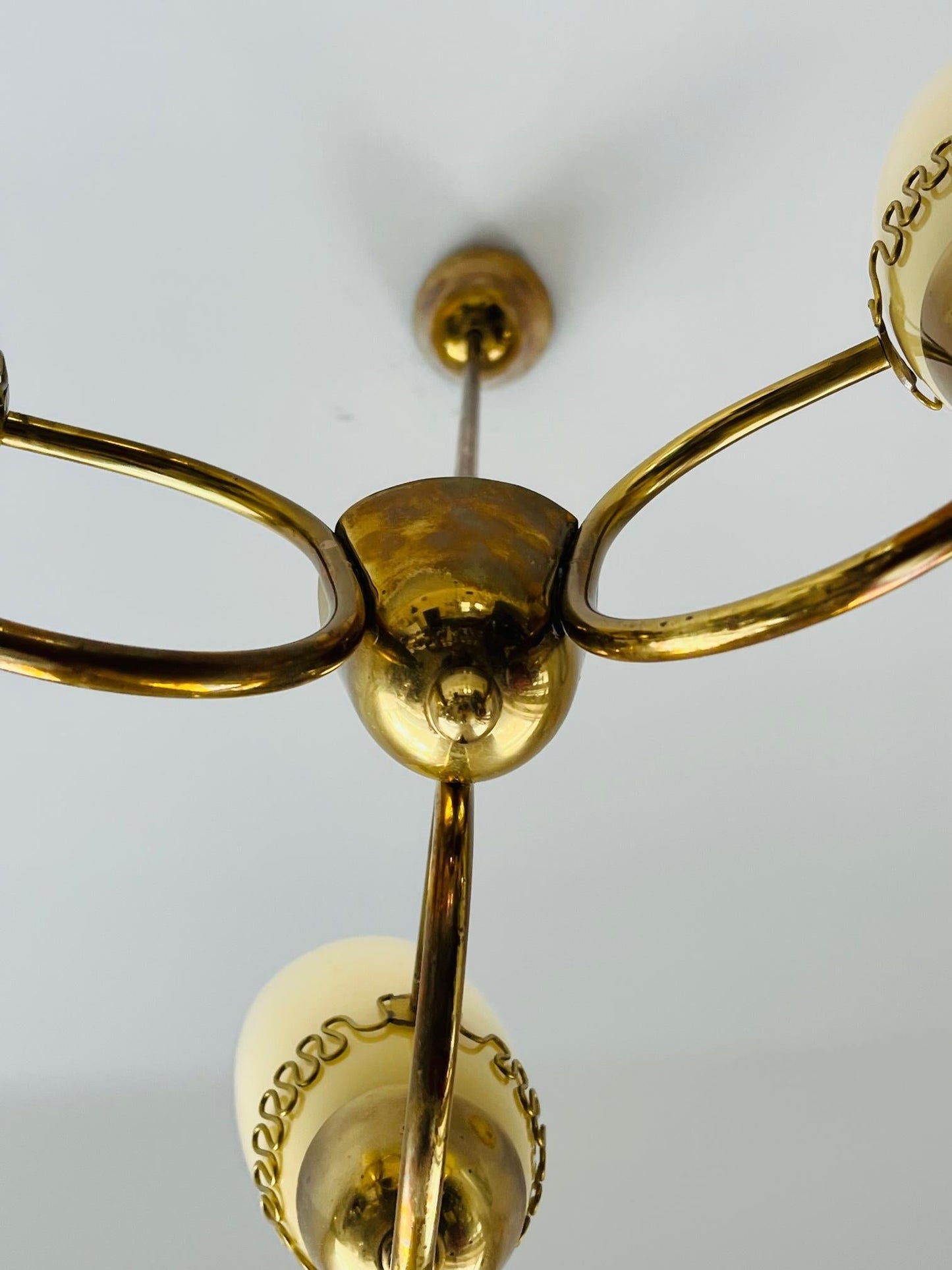 Frisman Vintage Mauri Almari Brass Chandelier For Idman Finland