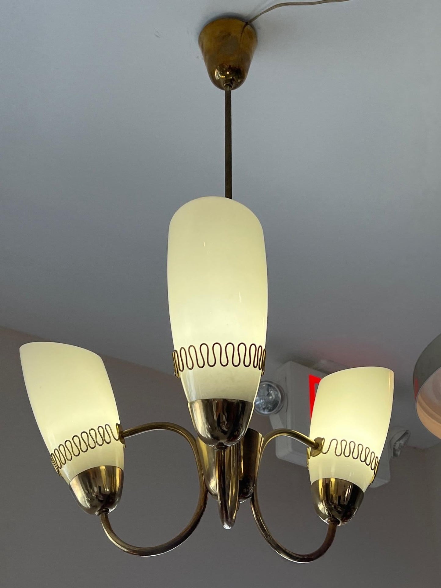 Frisman Vintage Mauri Almari Brass Chandelier For Idman Finland