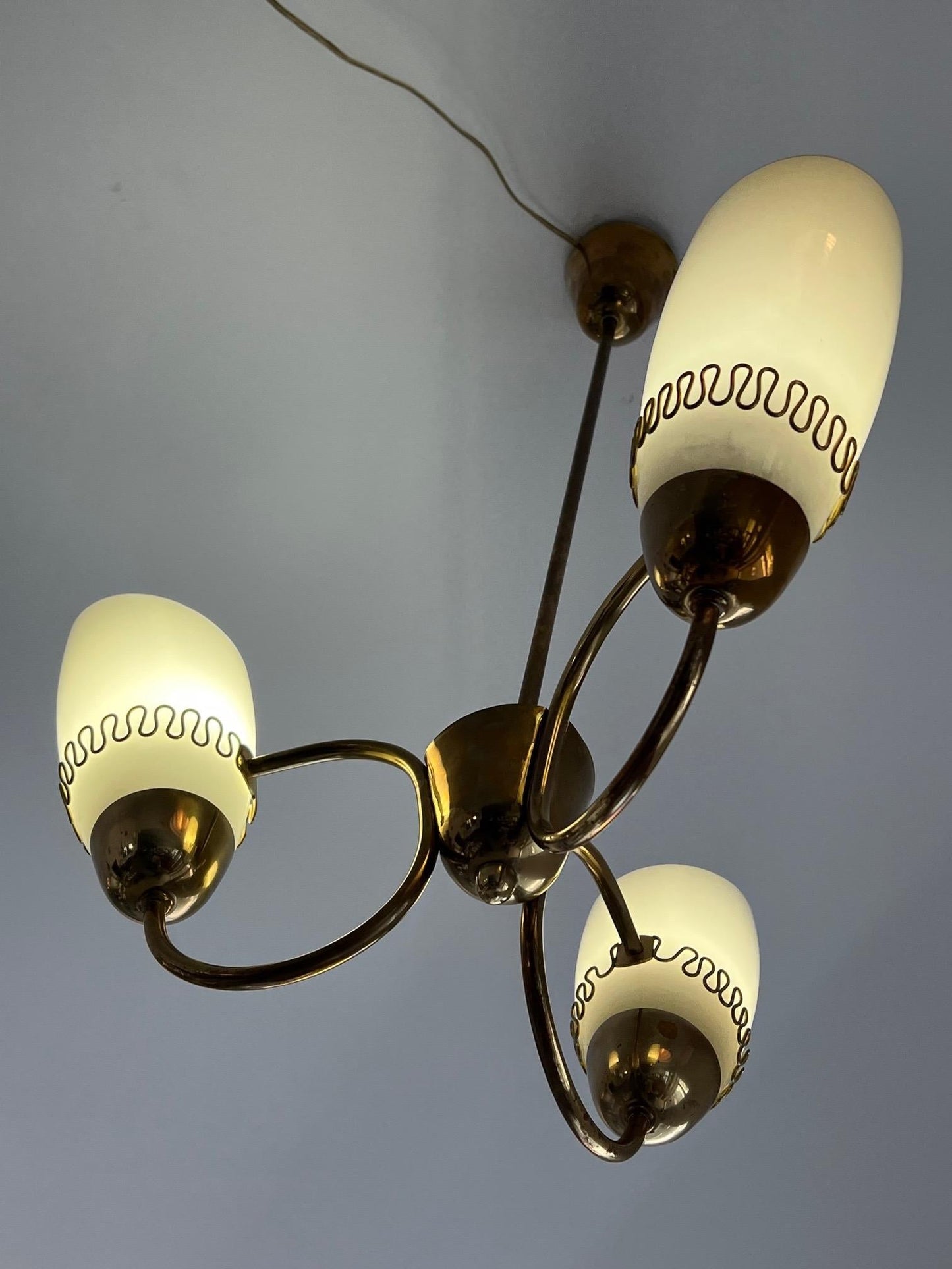 Frisman Vintage Mauri Almari Brass Chandelier For Idman Finland