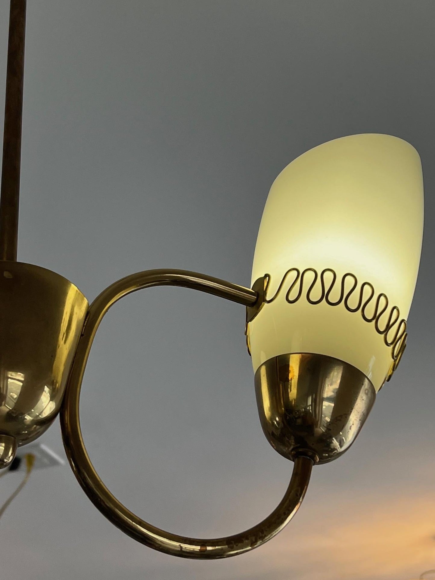 Frisman Vintage Mauri Almari Brass Chandelier For Idman Finland
