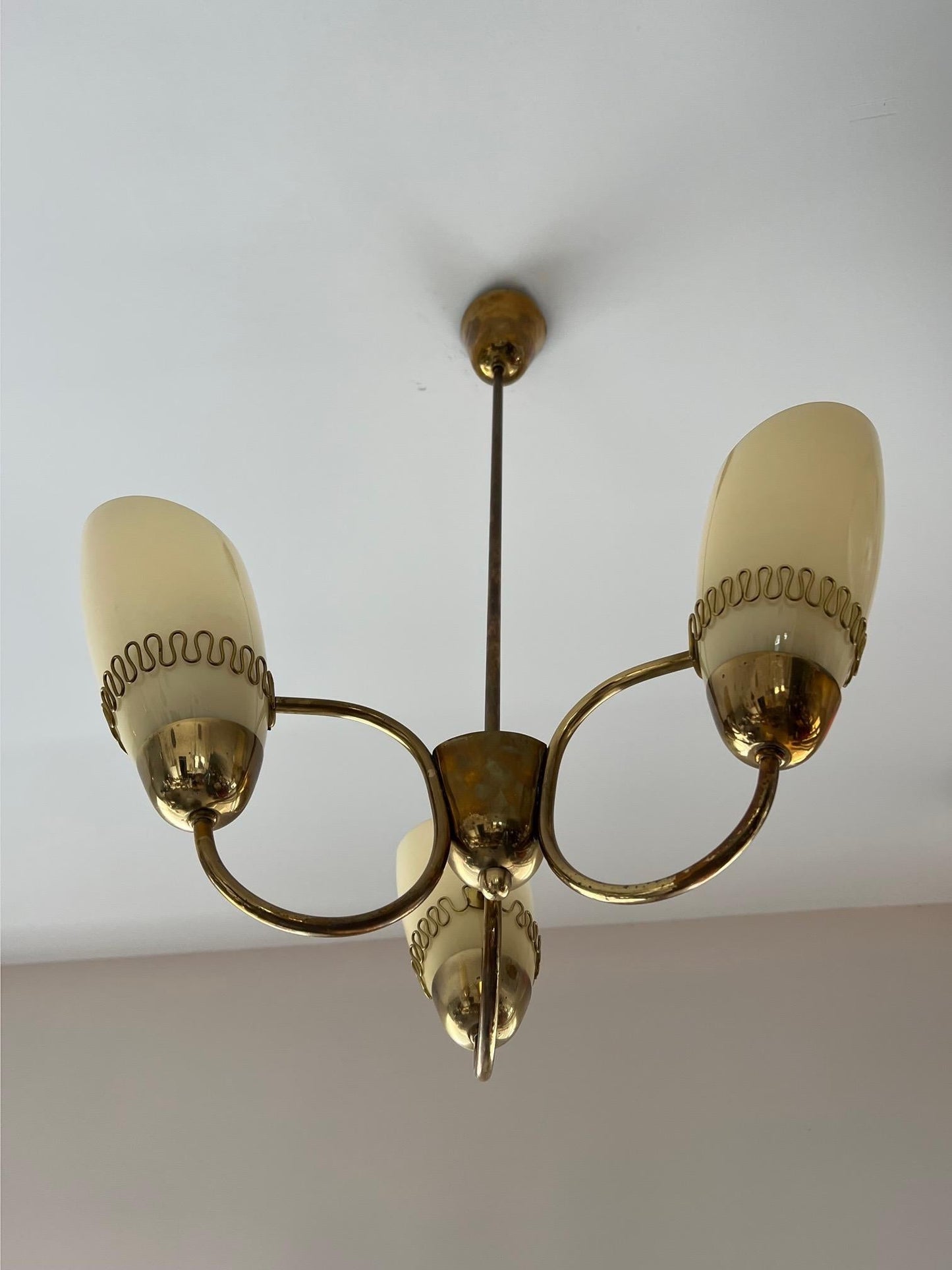 Frisman Vintage Mauri Almari Brass Chandelier For Idman Finland