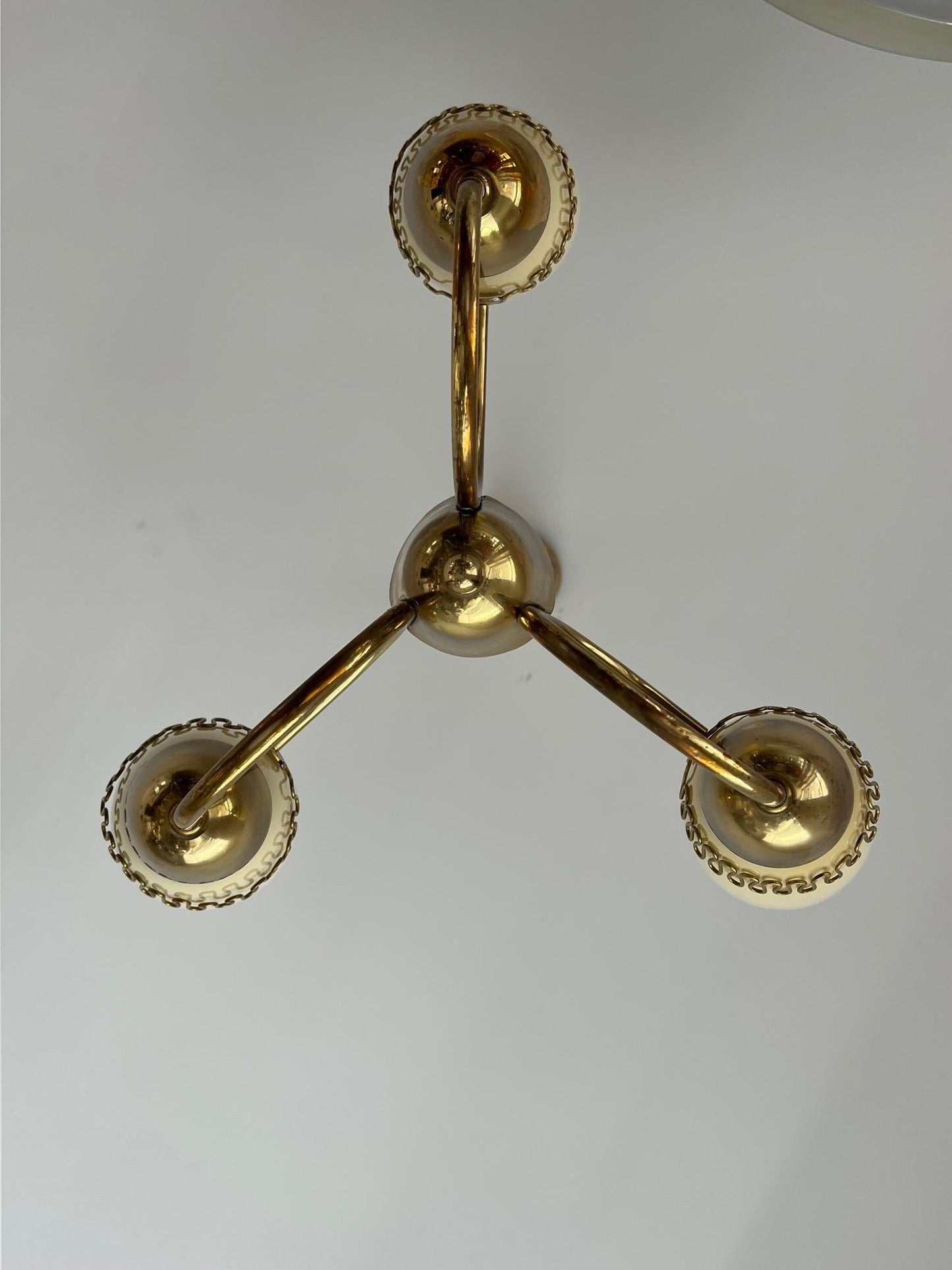 Frisman Vintage Mauri Almari Brass Chandelier For Idman Finland