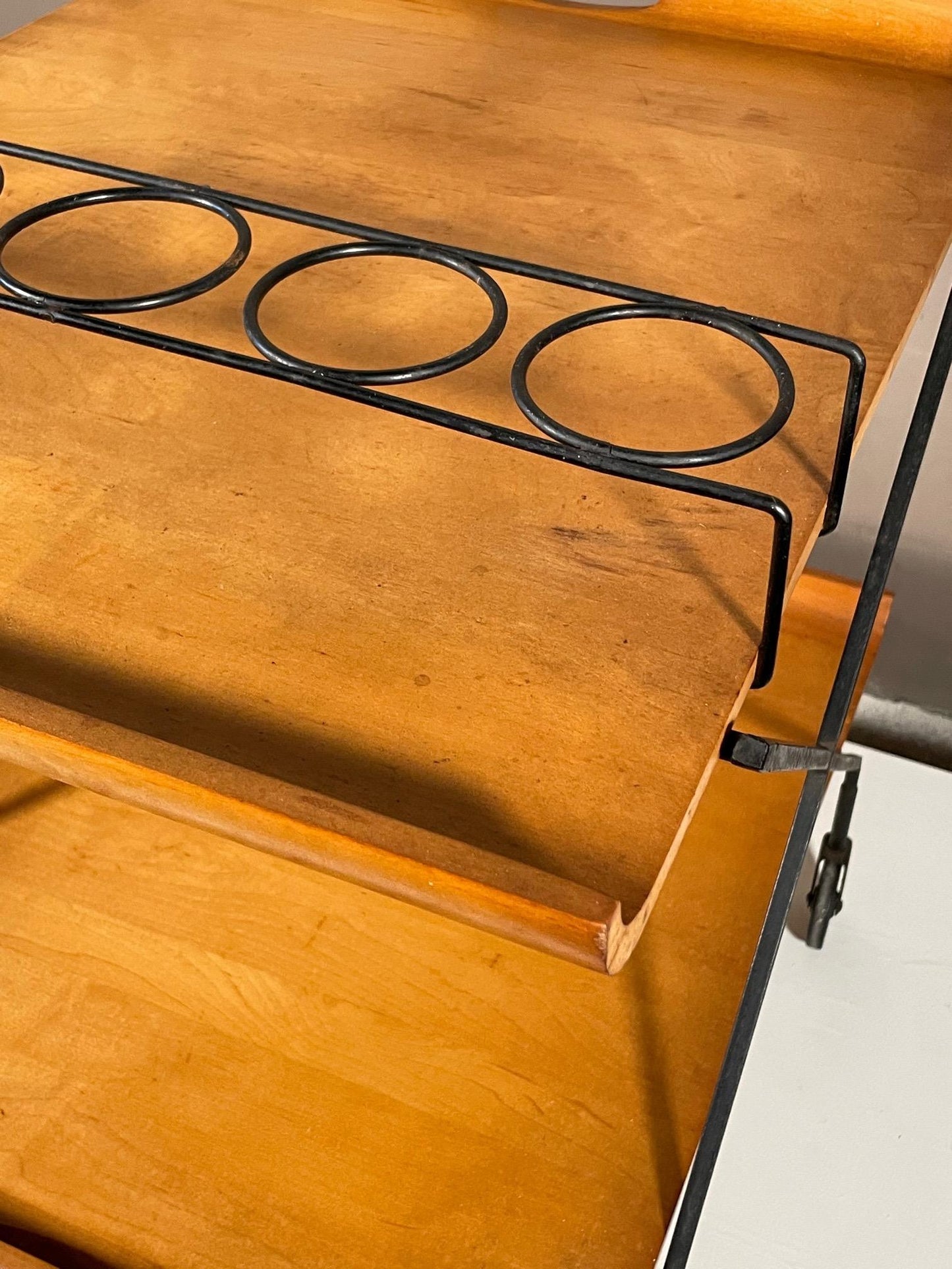 Frisman Vintage Rare Bar Cart by Milo Baughman with Removable Trays