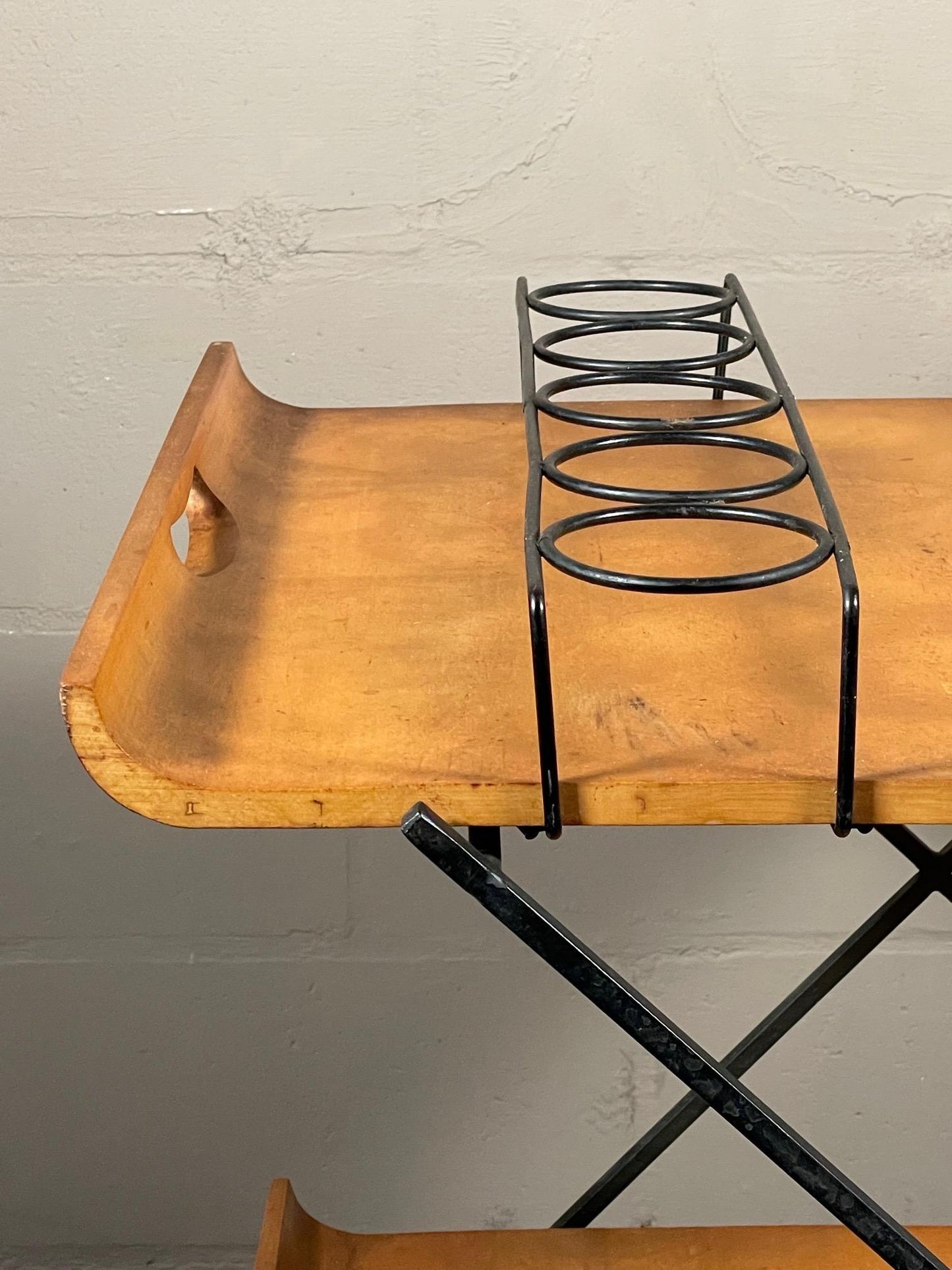 Frisman Vintage Rare Bar Cart by Milo Baughman with Removable Trays