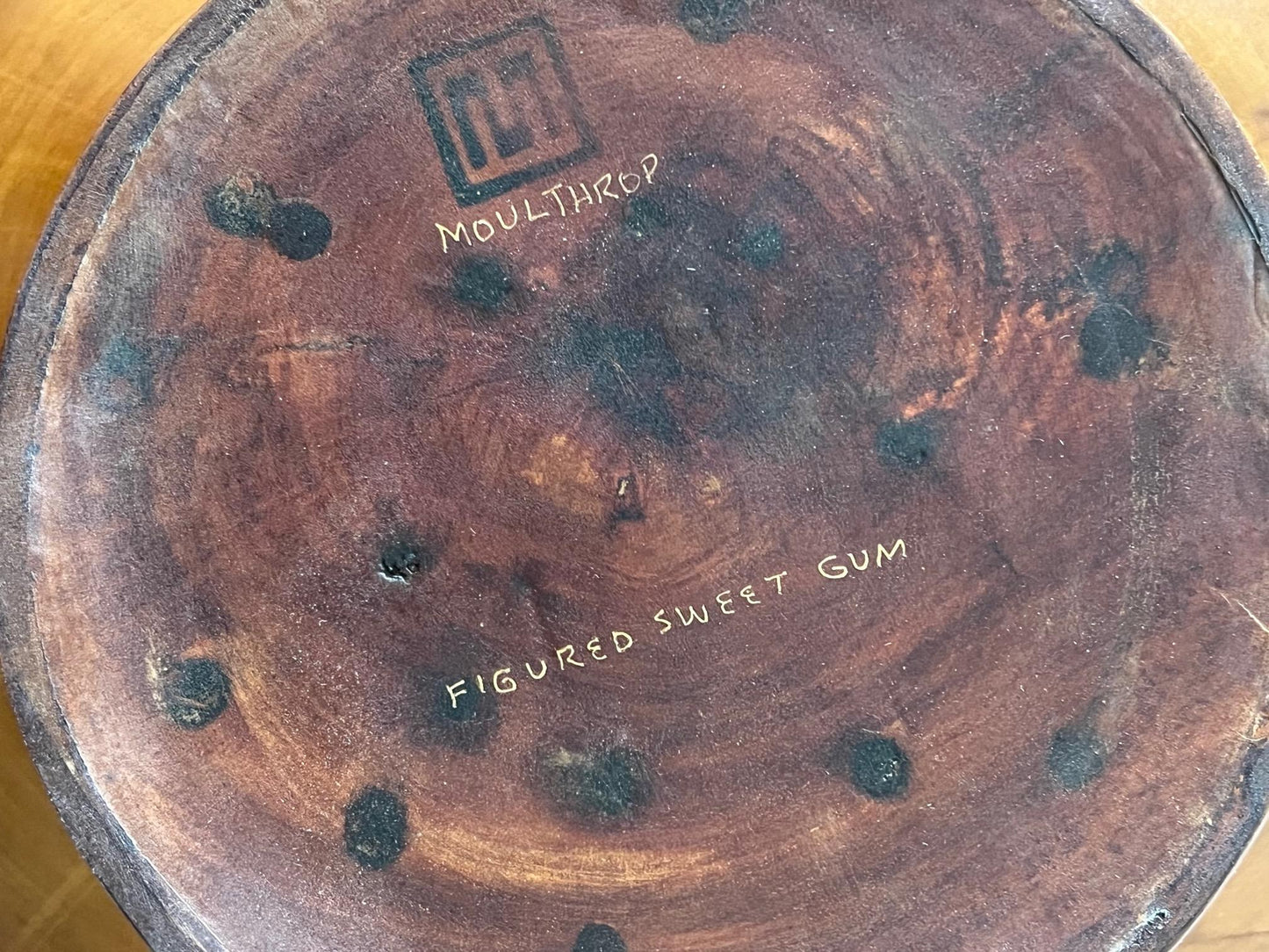 Frisman Vintage Ed Moulthrop Large Bowl in Figured Sweetgum Wood
