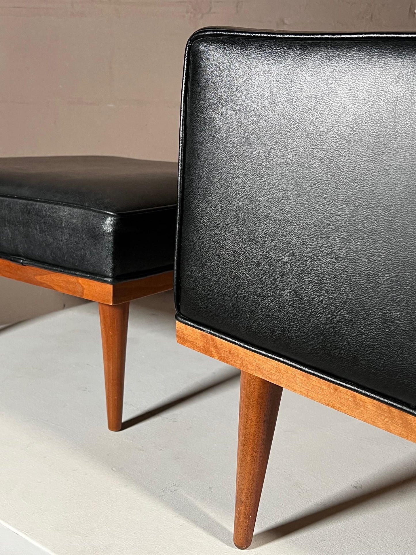Frisman Vintage Milo Baughman High Back Chair with Ottoman
