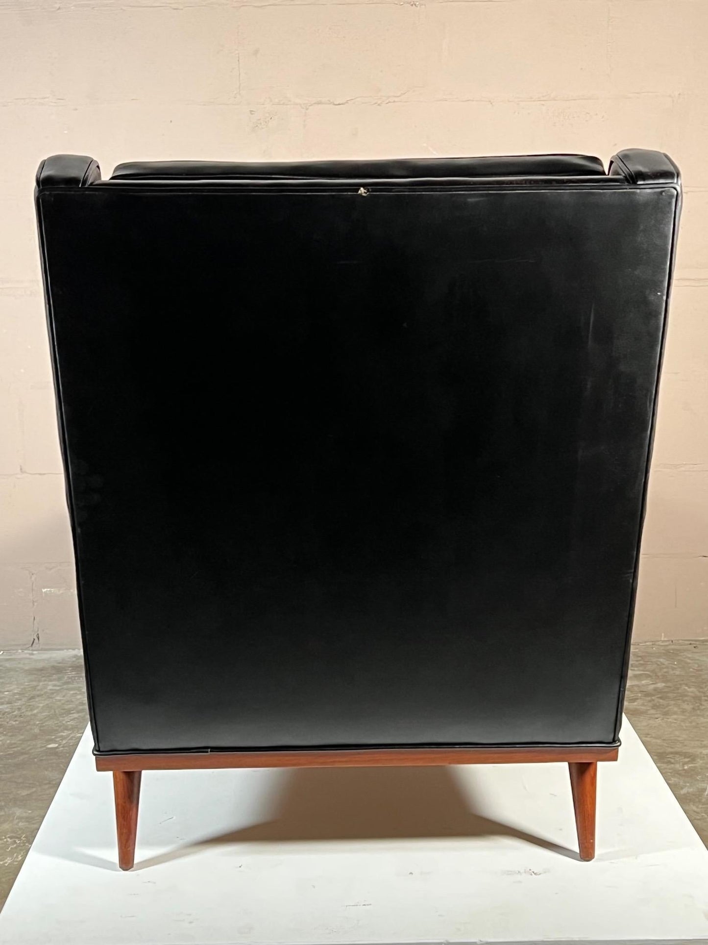 Frisman Vintage Milo Baughman High Back Chair with Ottoman